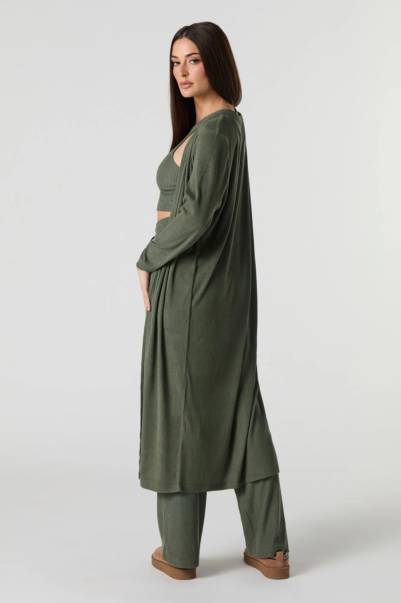 Ribbed Longline Cardigan sold by Urban Planet product image thumbnail 3