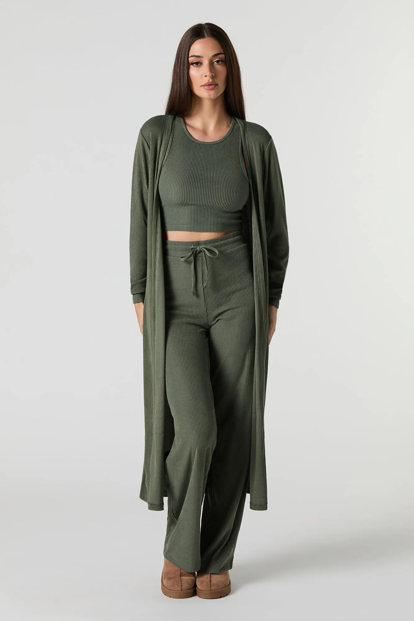 Ribbed Longline Cardigan sold by Urban Planet