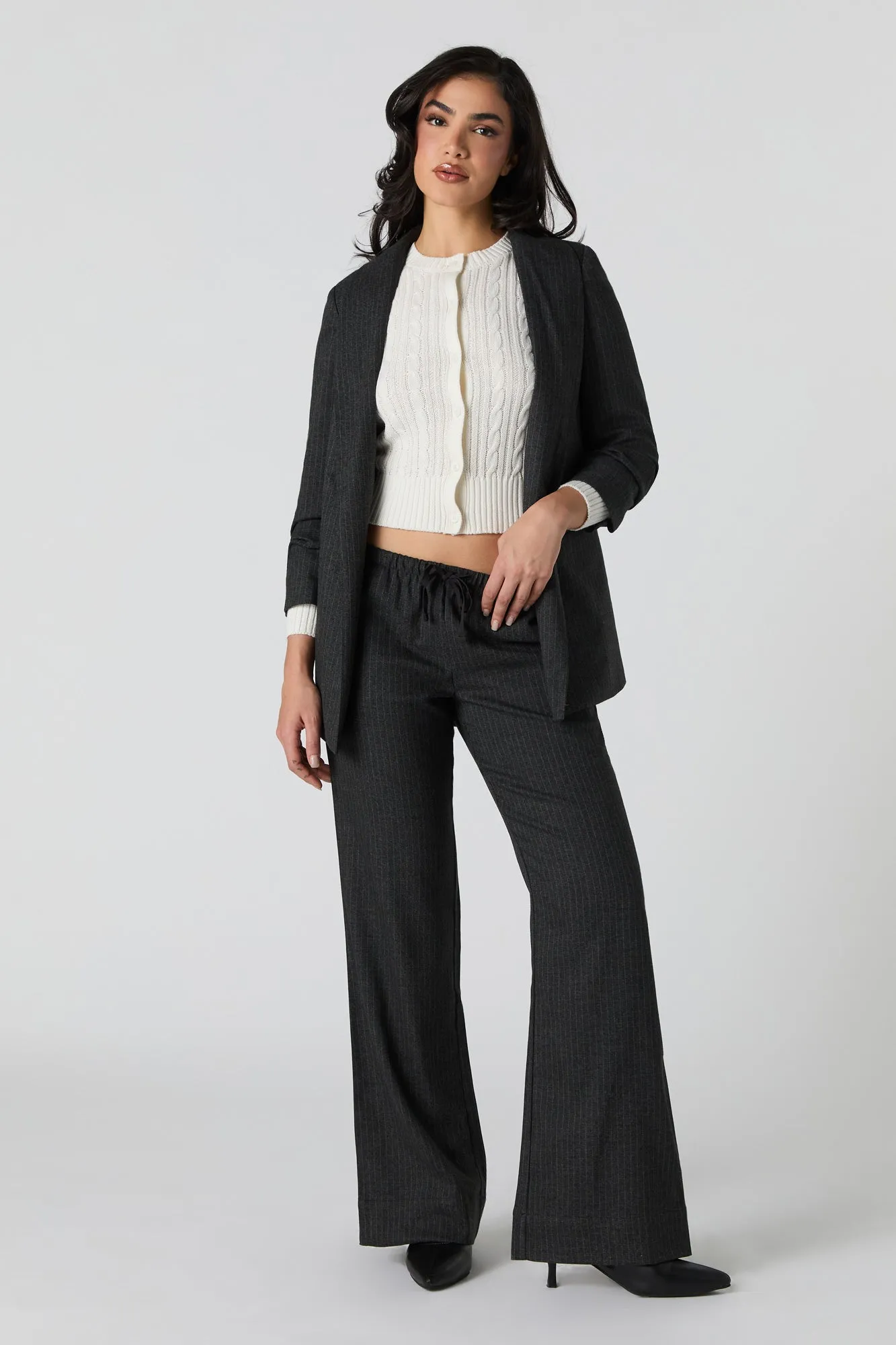 Pantalon habillé évasé à taille coulissante sold by Urban Planet