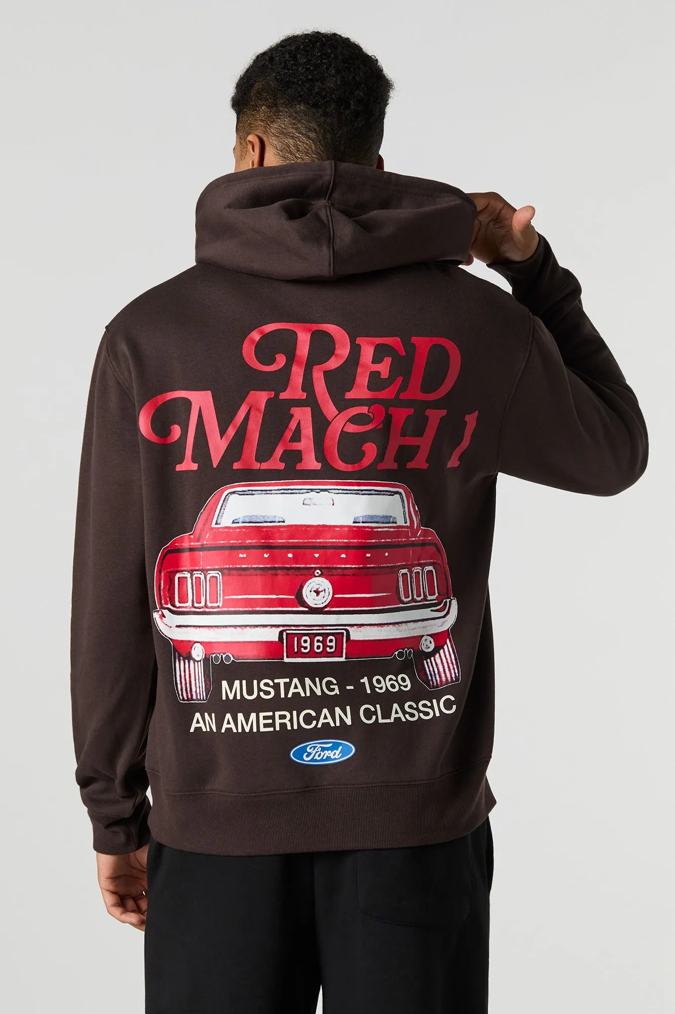 Haut à capuchon en molleton avec imprimé Ford Red Mustang sold by Urban Planet product image thumbnail 2