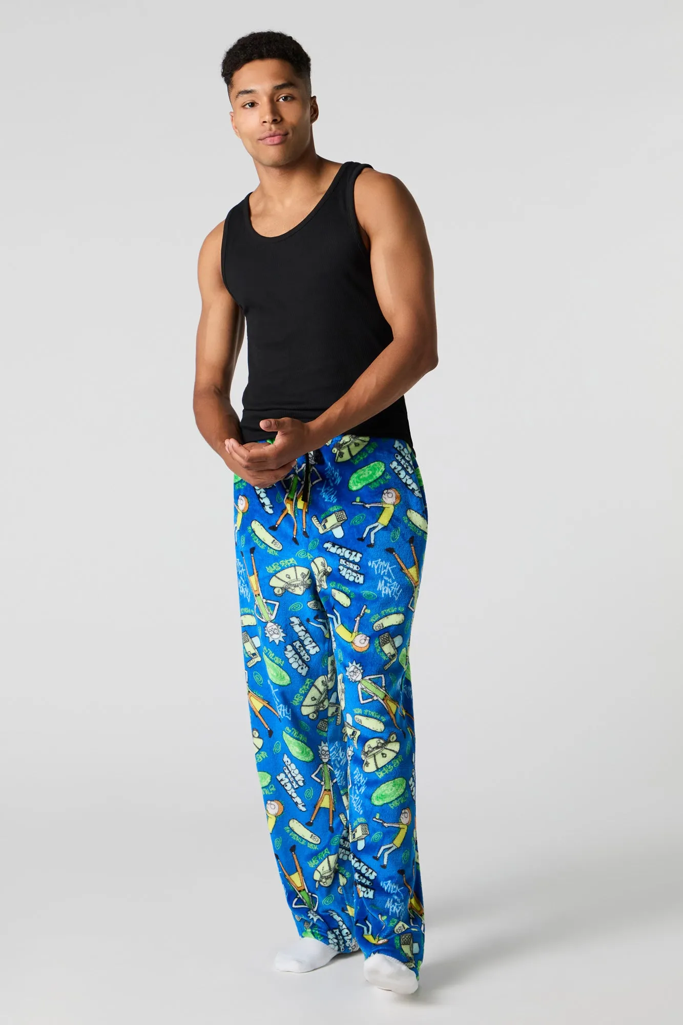 Icon Print Plush Pajama Pant sold by Urban Planet product image thumbnail 2