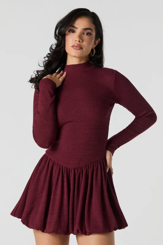 Ribbed Knit Bubble Mini Dress sold by Urban Planet