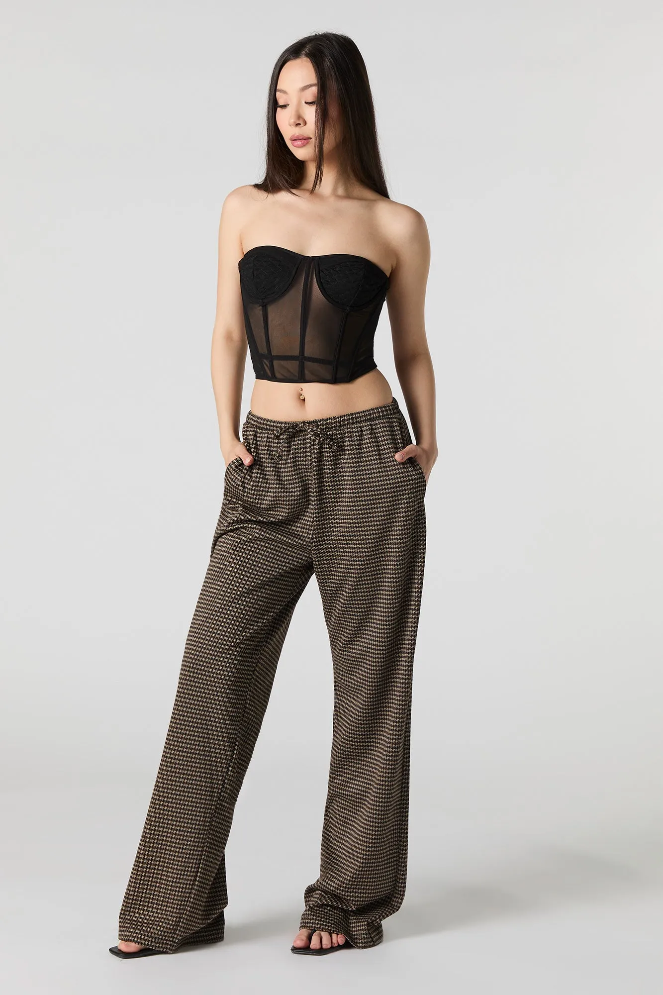 Houndstooth Wide Leg Dress Pant sold by Urban Planet product image thumbnail 4