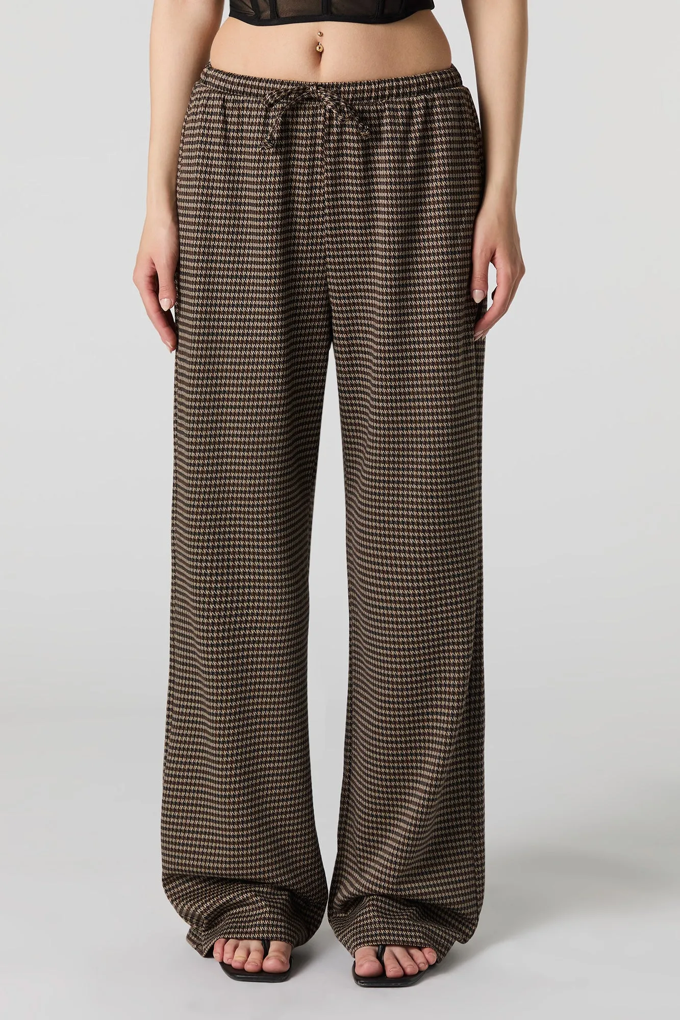 Houndstooth Wide Leg Dress Pant sold by Urban Planet product image thumbnail 2