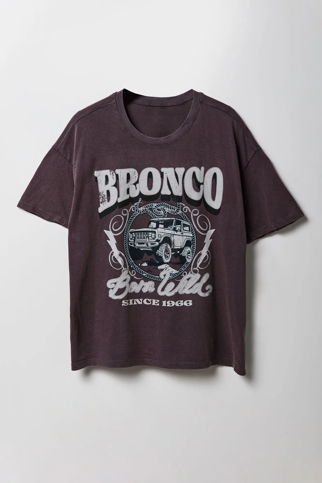 T-shirt de coupe garçonne délavé à imprimé Ford Bronco sold by Urban Planet product image thumbnail 2