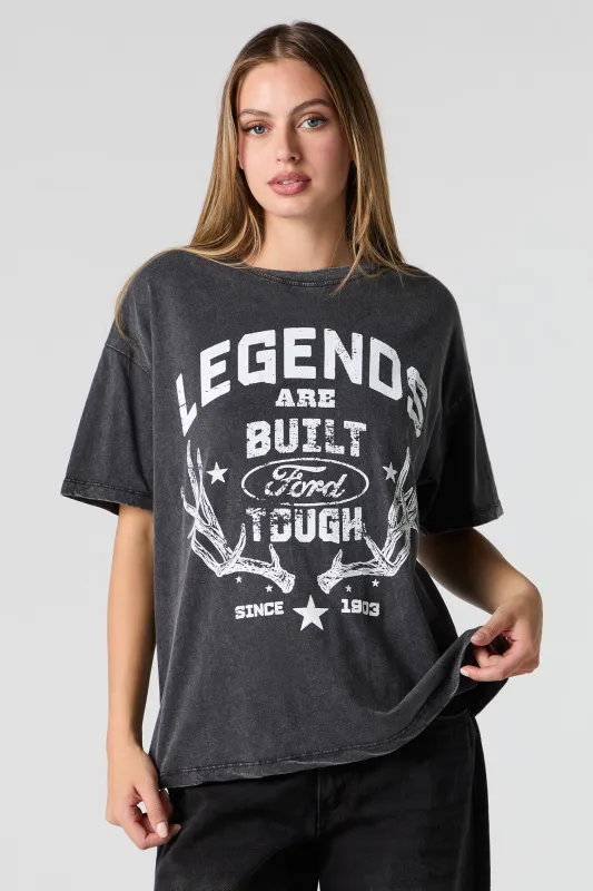 T-shirt de coupe garçonne délavé à imprimé Ford Legends sold by Urban Planet