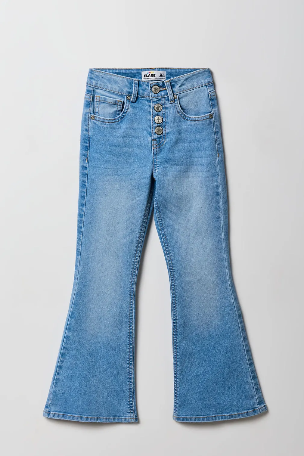 Jean à jambe évasée avec boutons multiples pour fille sold by Urban Planet product image thumbnail 5