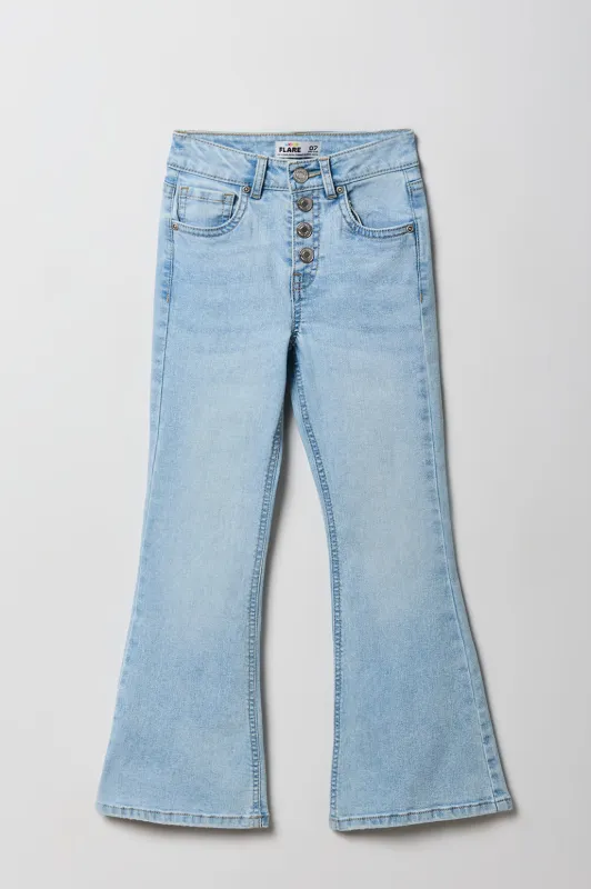 Jean à jambe évasée avec boutons multiples pour fille sold by Urban Planet