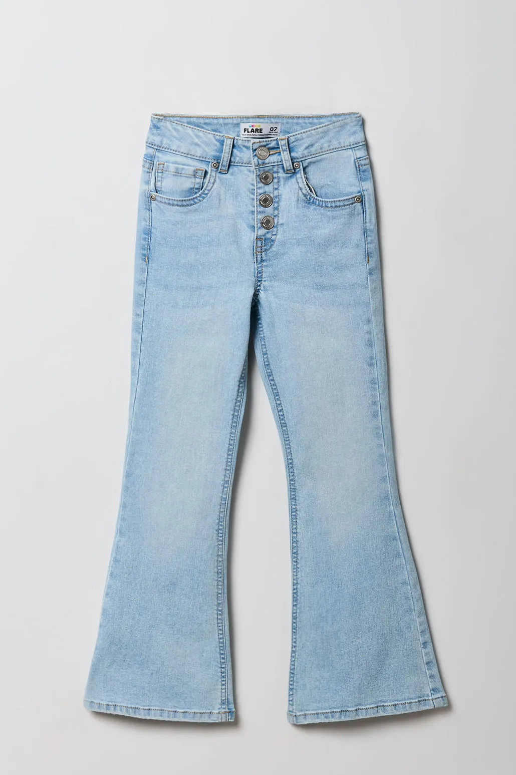 Jean à jambe évasée avec boutons multiples pour fille sold by Urban Planet