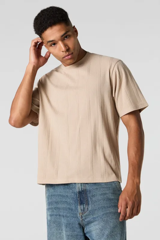Textured Striped Boxy T-Shirt sold by Urban Planet