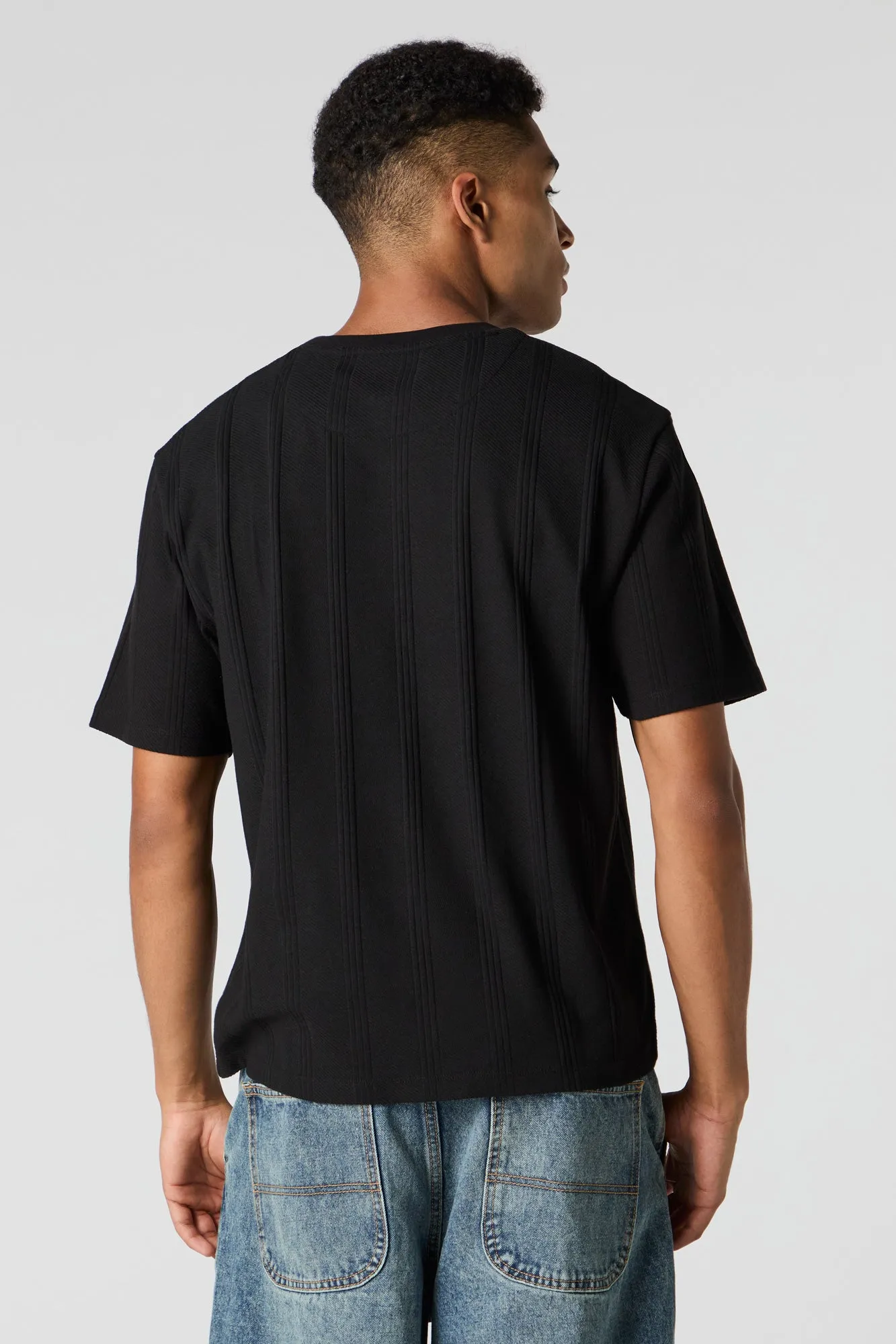 T-shirt carré texturé rayé sold by Urban Planet product image thumbnail 3