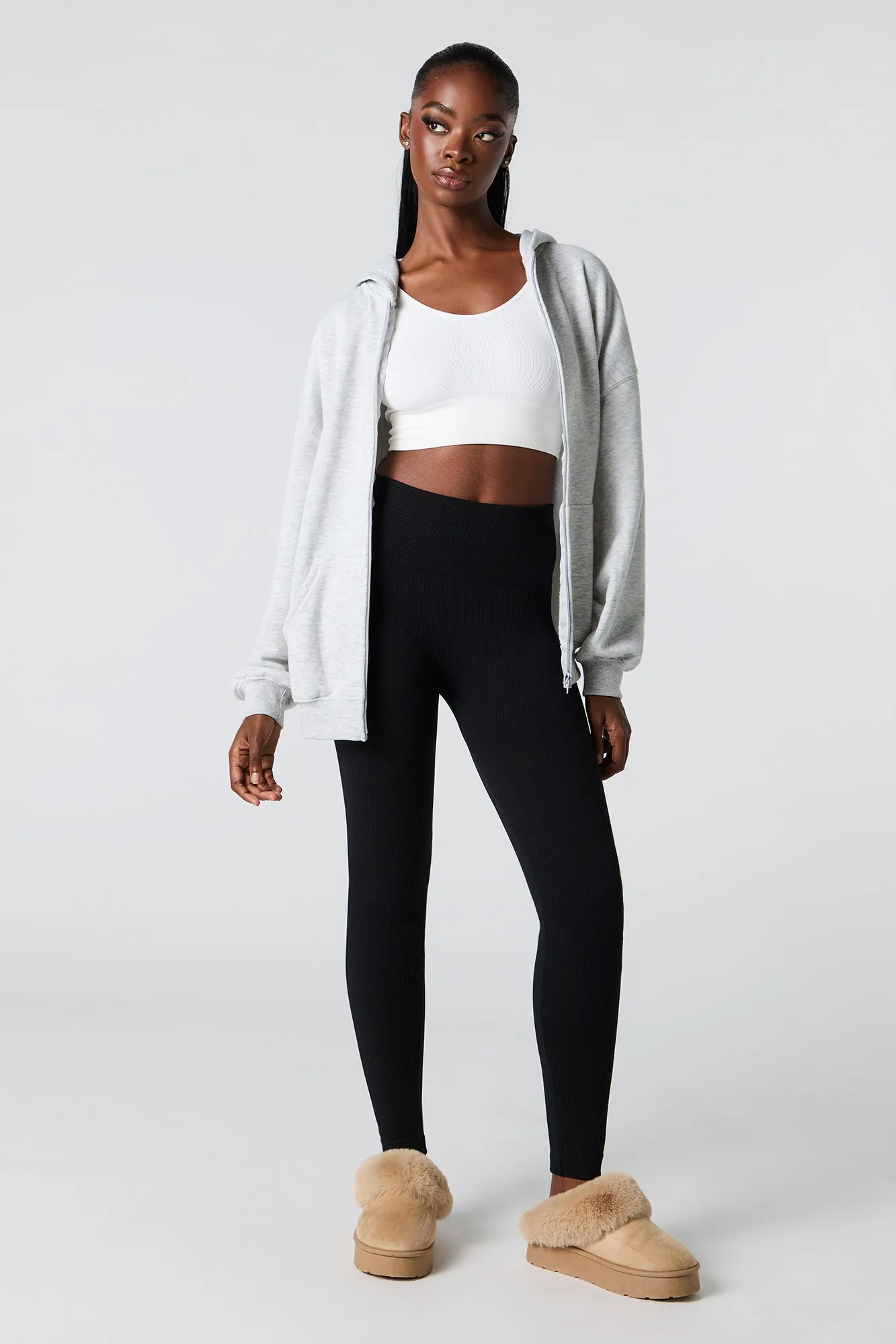 Ribbed High Rise Seamless Legging sold by Urban Planet product image thumbnail 4