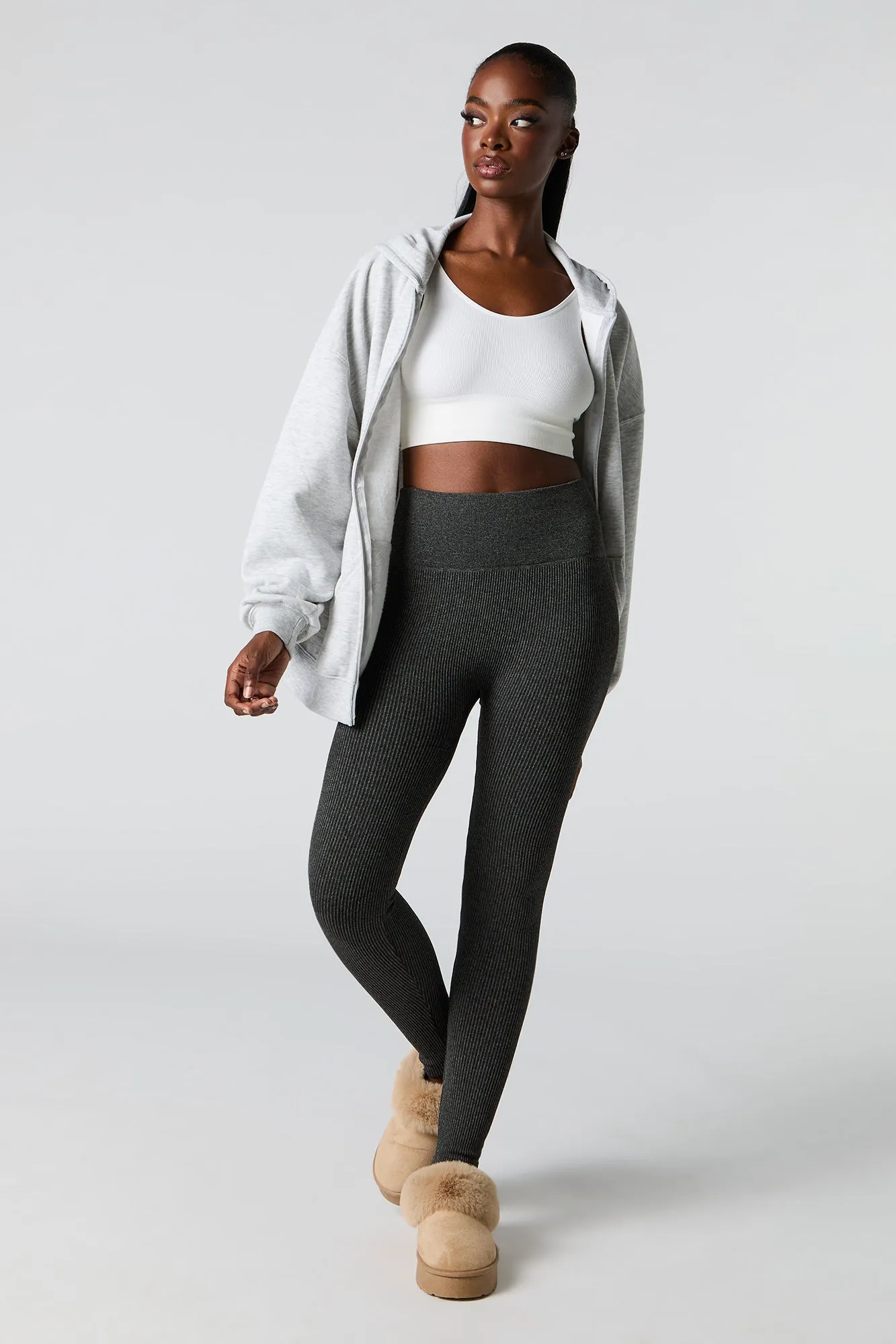 Legging côtelé sans couture à taille haute sold by Urban Planet product image thumbnail 5