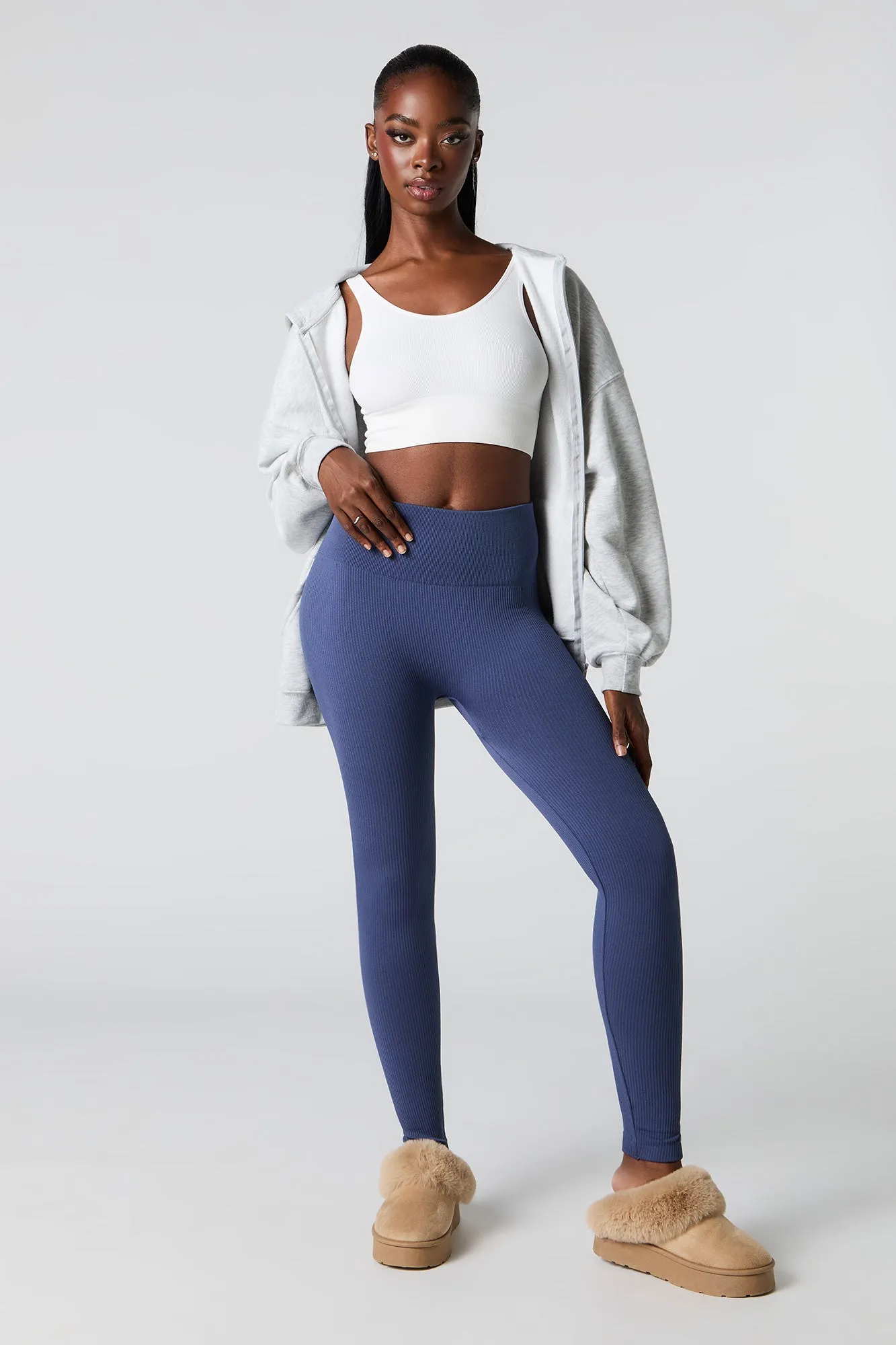 Legging côtelé sans couture à taille haute sold by Urban Planet