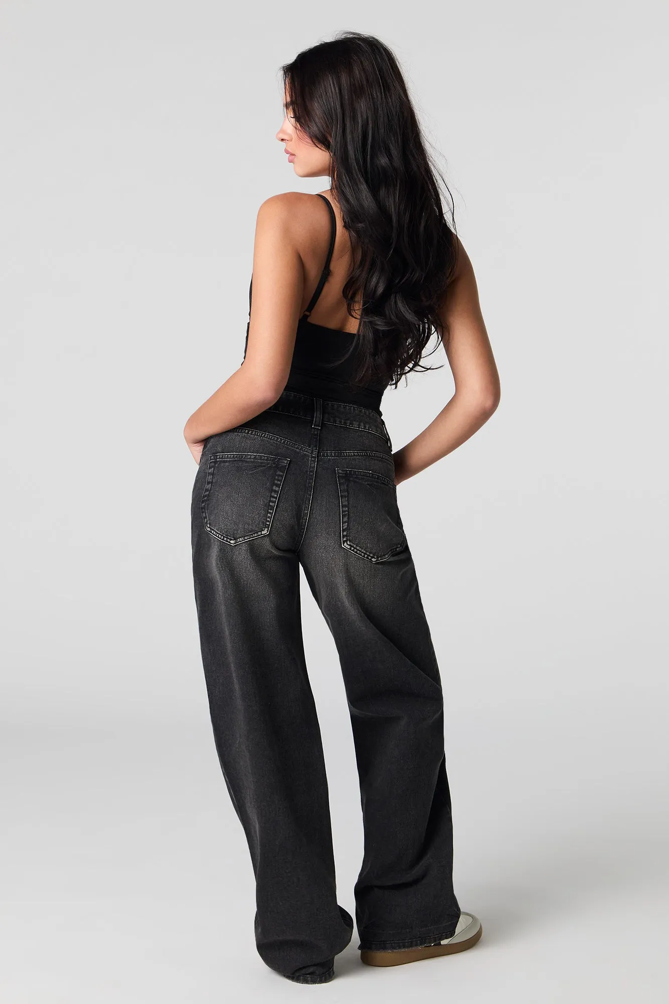 Wide Leg Washed Black Jean sold by Urban Planet product image thumbnail 3