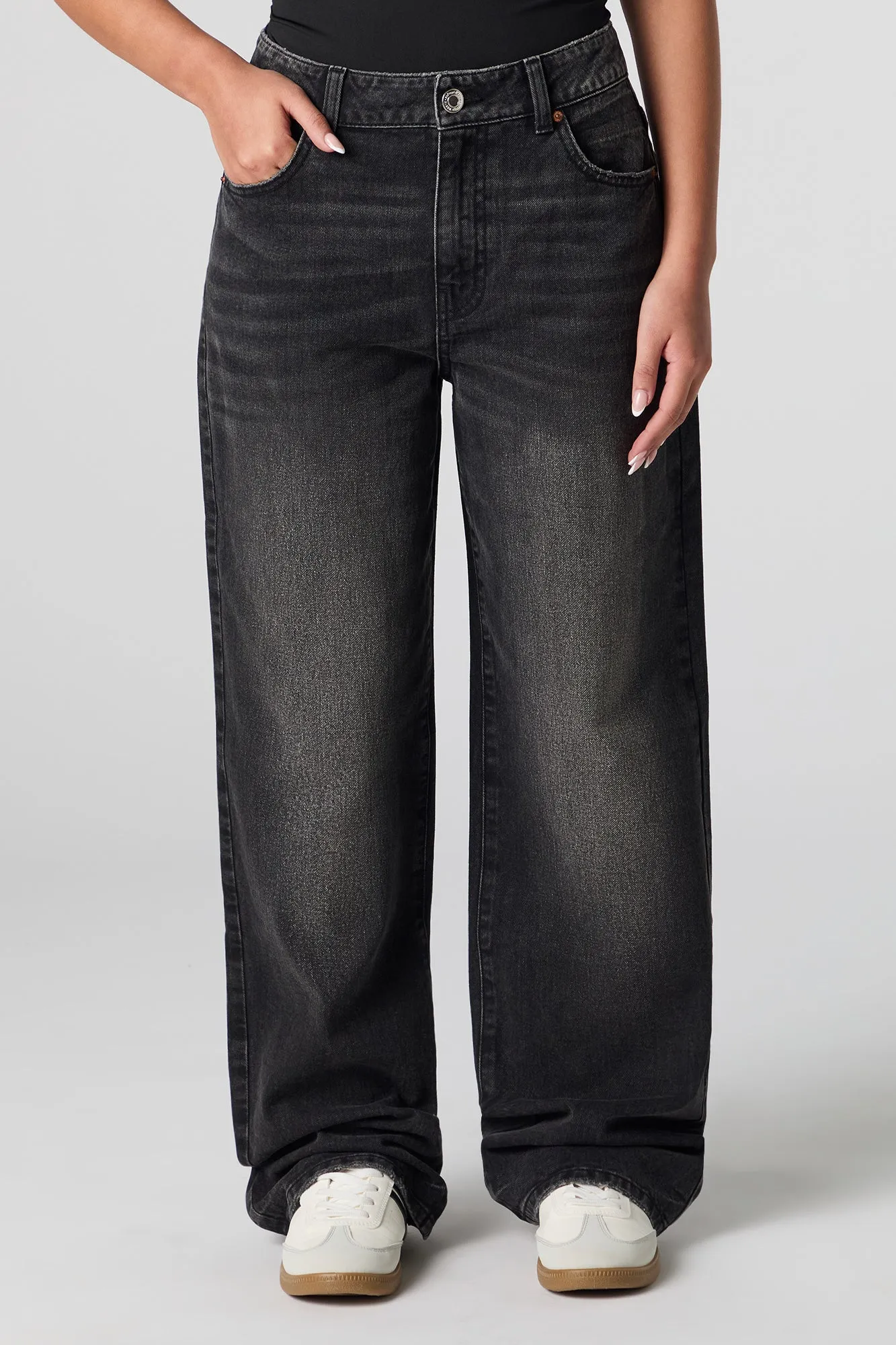 Wide Leg Washed Black Jean sold by Urban Planet product image thumbnail 2