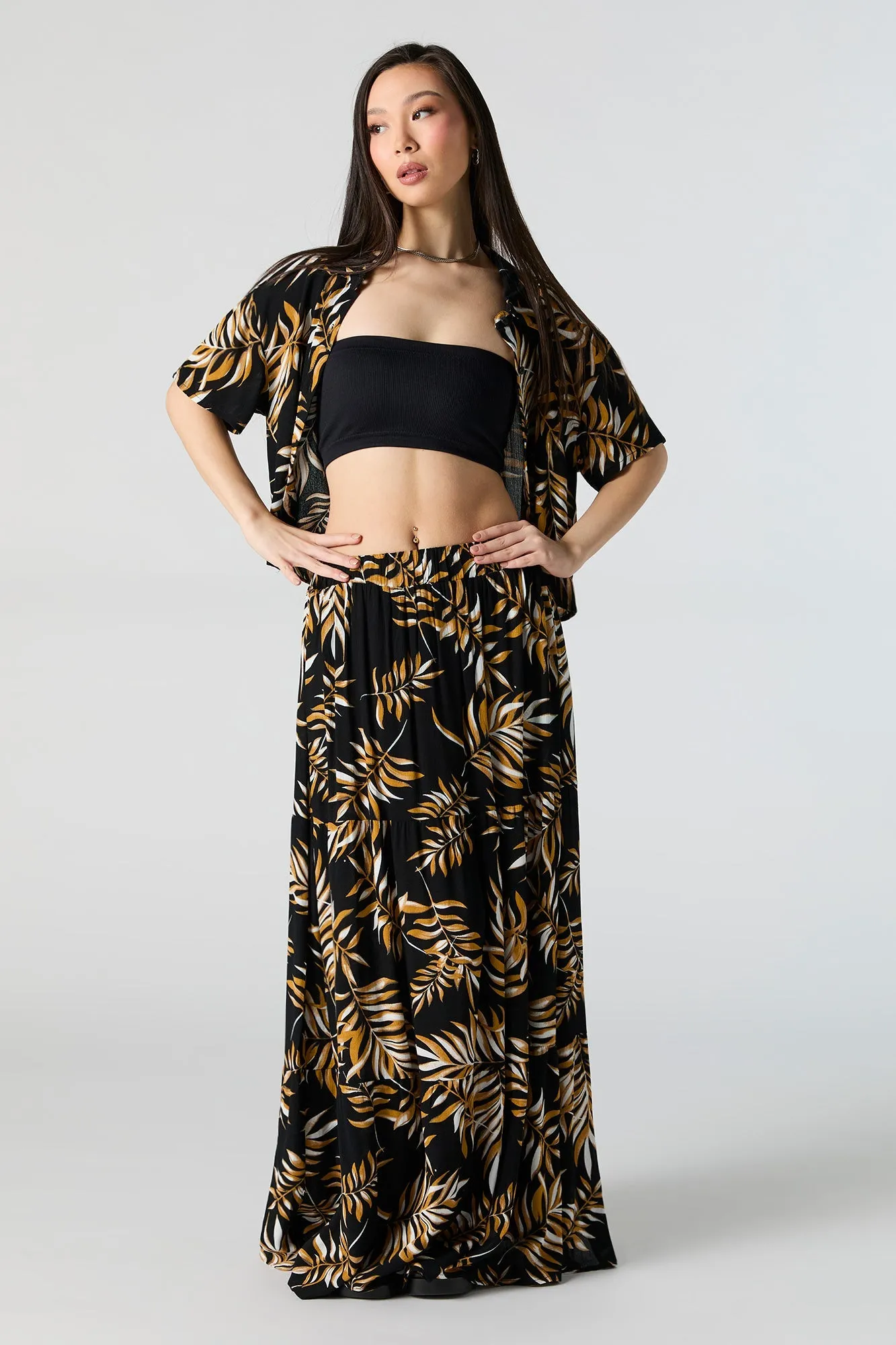 Jupe maxi volantée avec fente sold by Urban Planet product image thumbnail 5