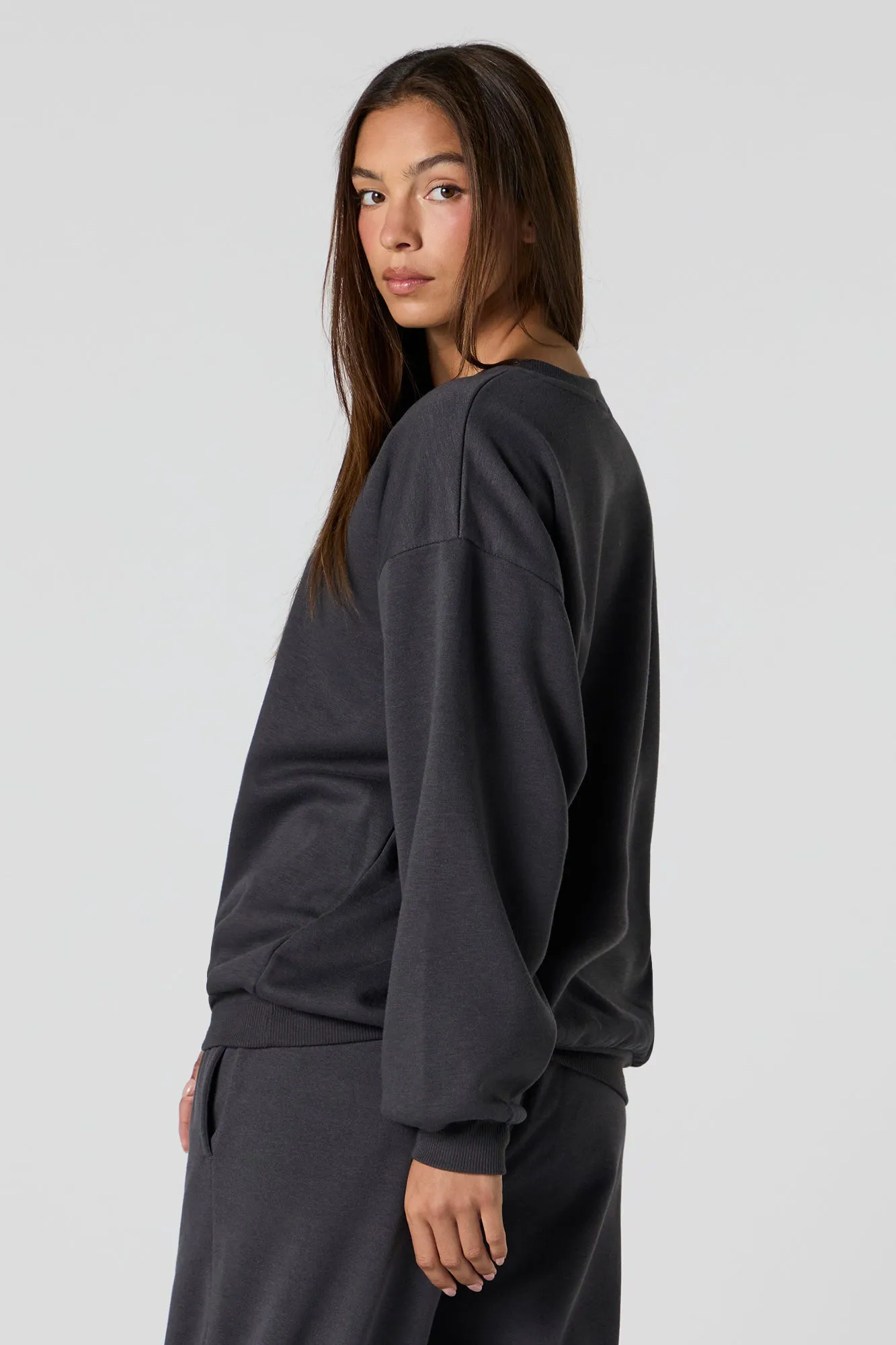 Oversized Soft Fleece Sweatshirt sold by Urban Planet product image thumbnail 5