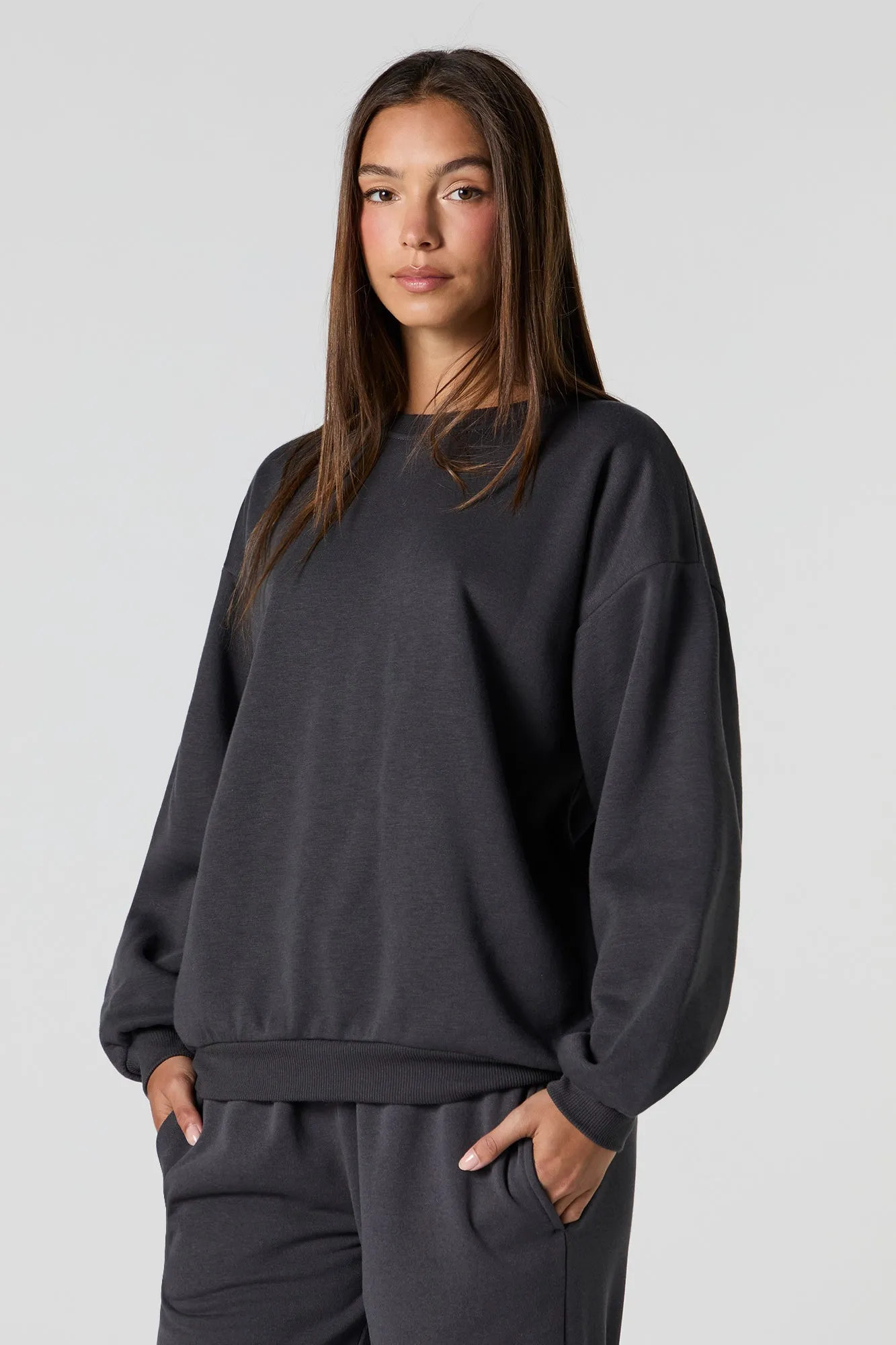 Oversized Soft Fleece Sweatshirt sold by Urban Planet product image thumbnail 4