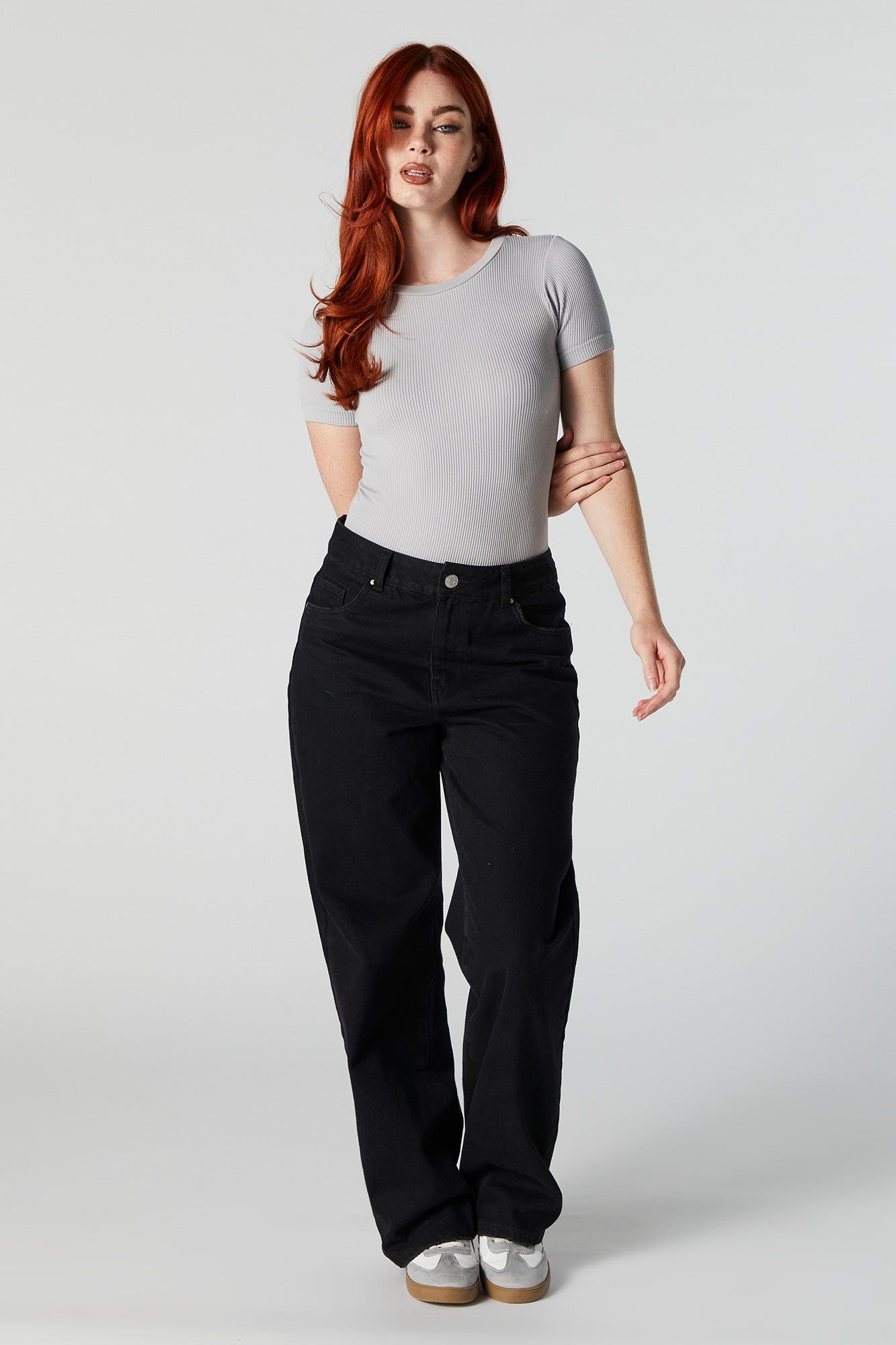 Blue Ribbed Short Sleeve Bodysuit sold by Urban Planet product image thumbnail 4