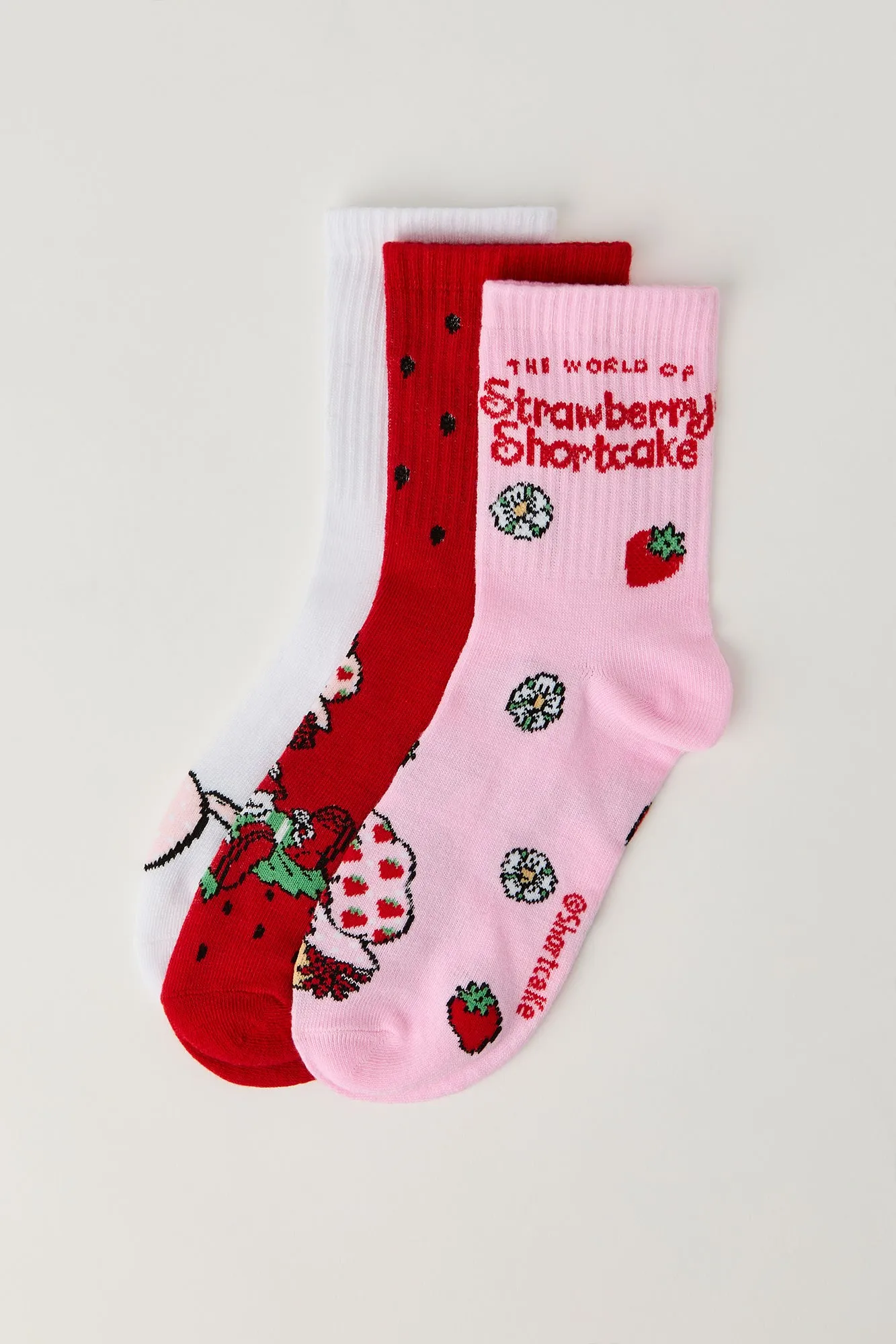 Strawberry Shortcake Quarter Socks (3 Pack) sold by Urban Planet