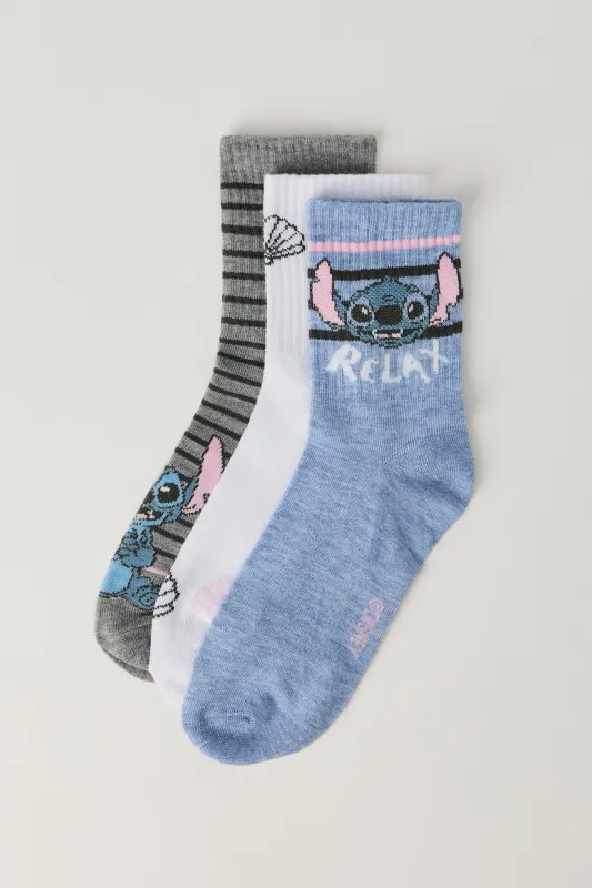 Stitch Quarter Socks (3 Pack) sold by Urban Planet