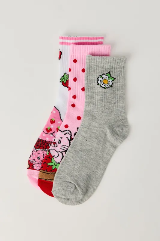 Chaussettes à imprimé Strawberry Shortcake (3 paires) sold by Urban Planet