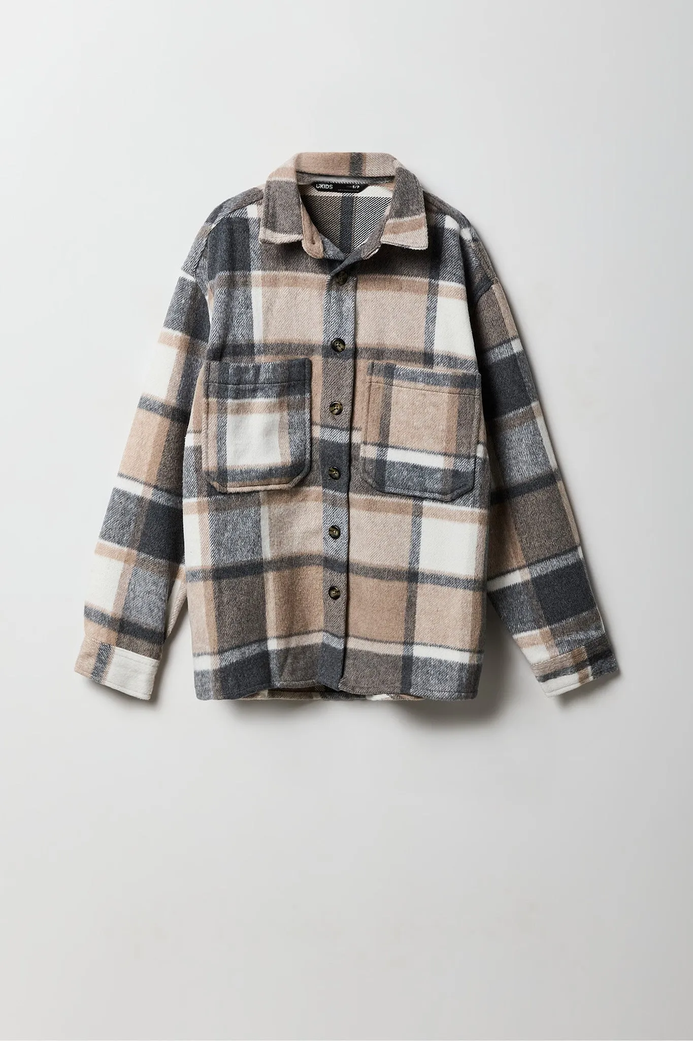 Boys Plaid Shacket sold by Urban Planet