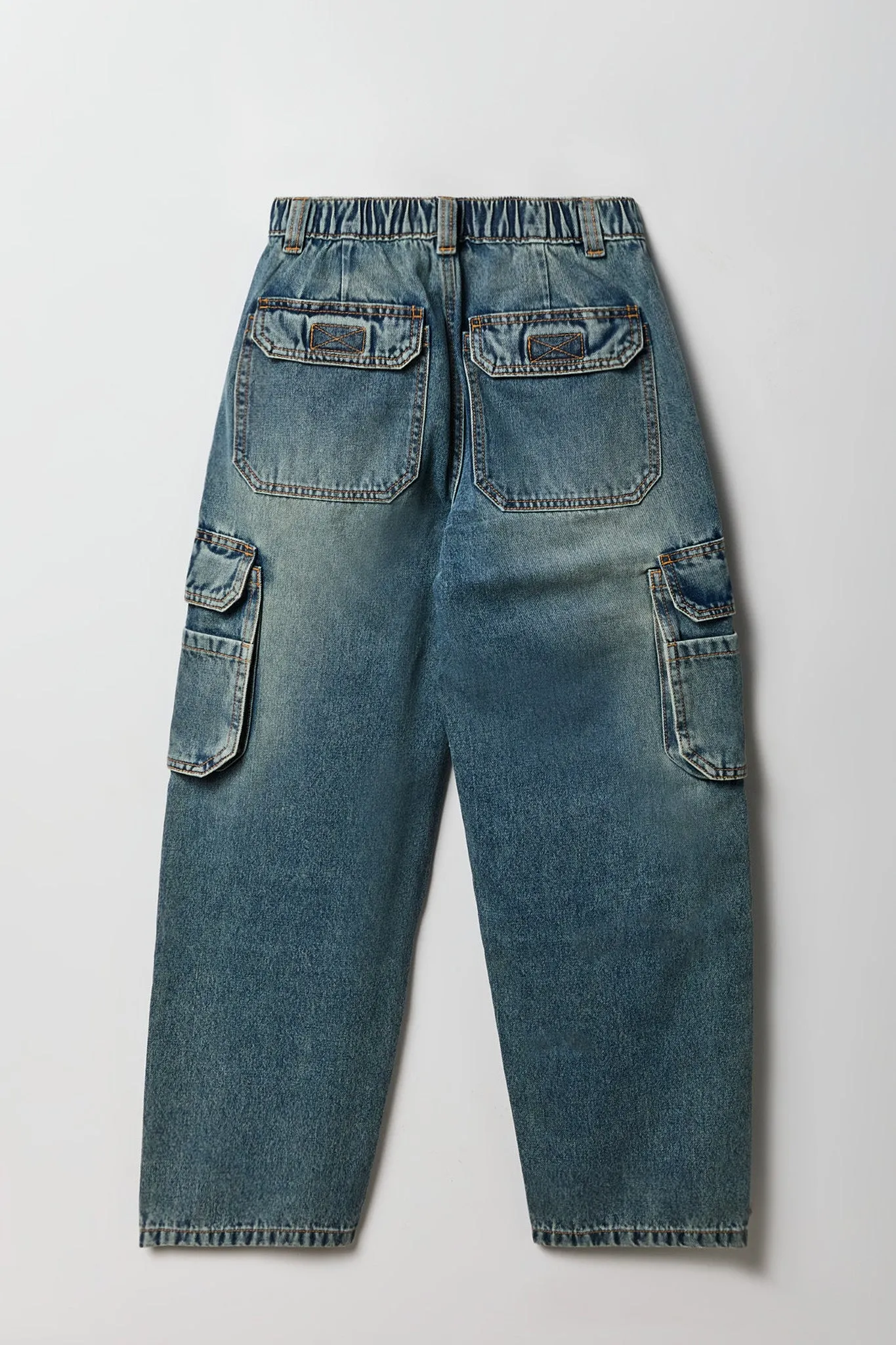 Jean cargo rigide à jambe large pour garçons sold by Urban Planet product image thumbnail 4