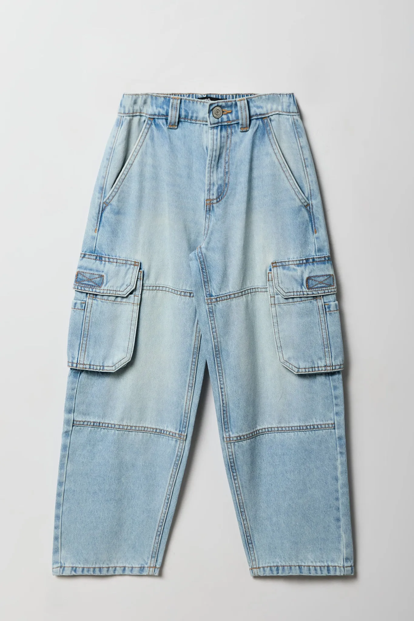 Jean cargo rigide à jambe large pour garçons sold by Urban Planet