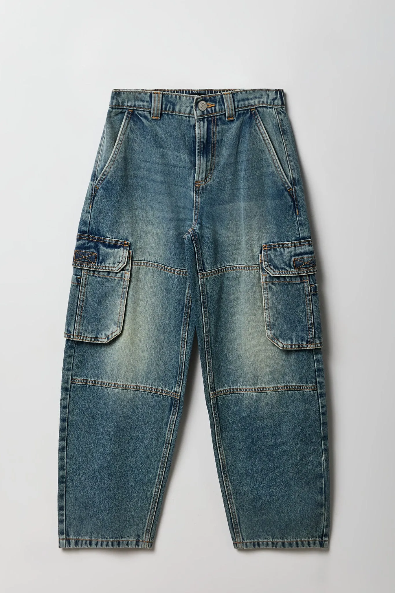 Jean cargo rigide à jambe large pour garçons sold by Urban Planet product image thumbnail 3