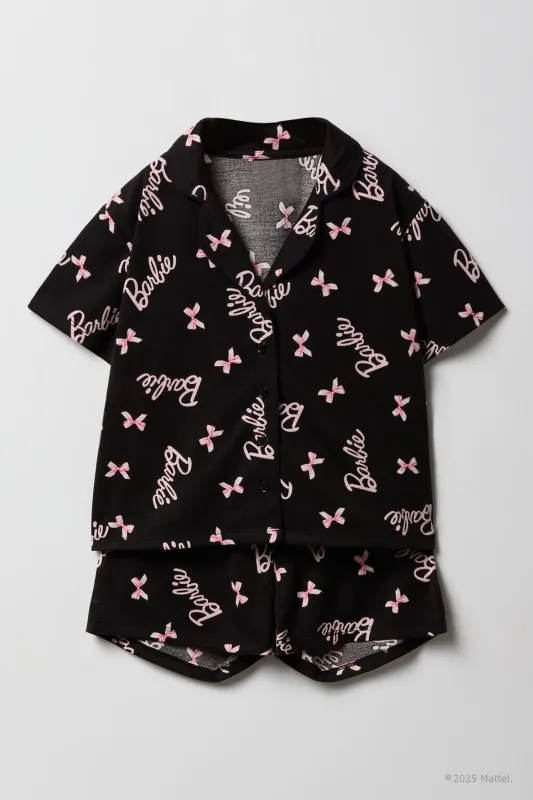 Barbie™ Girls Button-Up Top & Short 2 Piece Pajama Set sold by Urban Planet