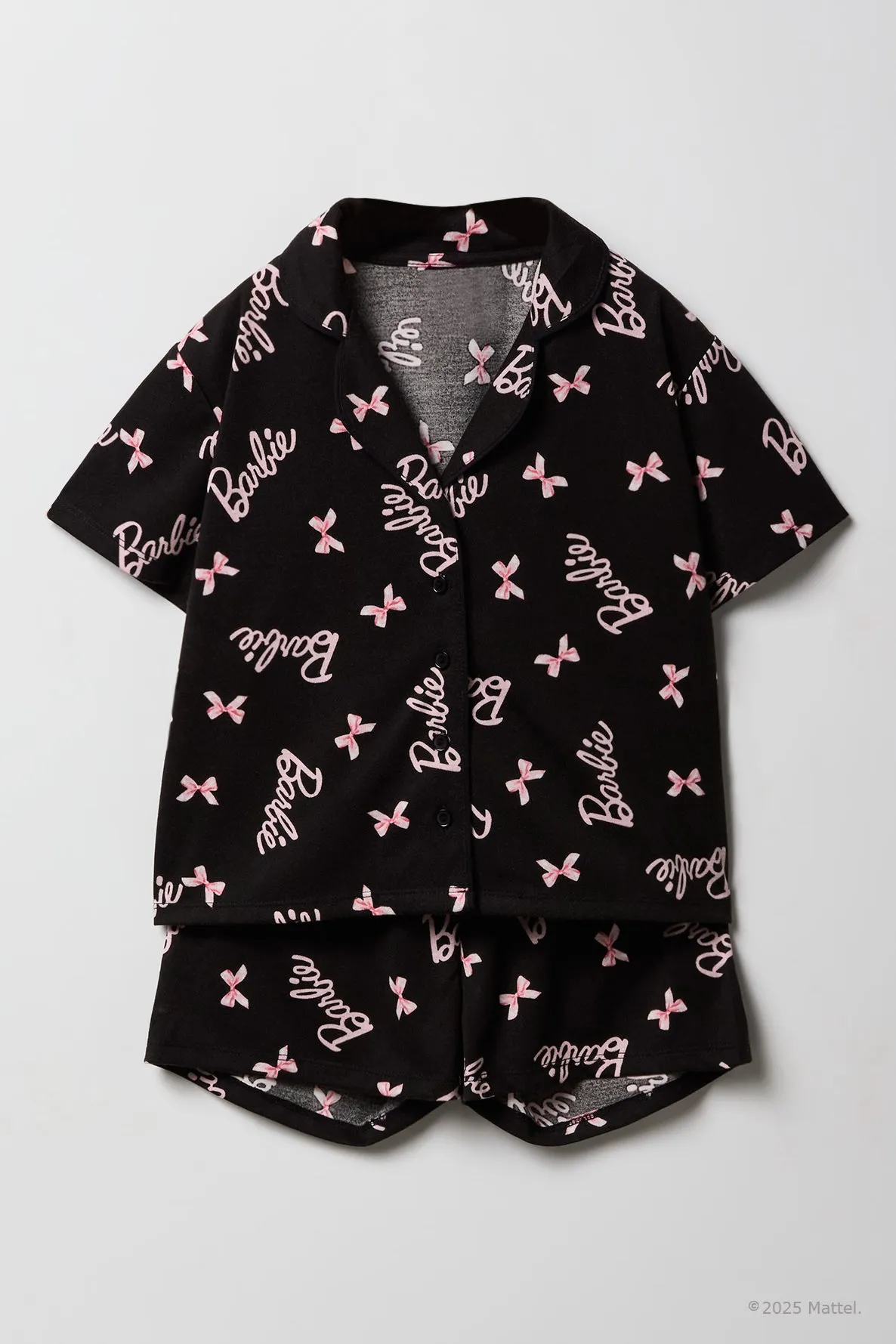 Barbie™ Girls Button-Up Top & Short 2 Piece Pajama Set sold by Urban Planet