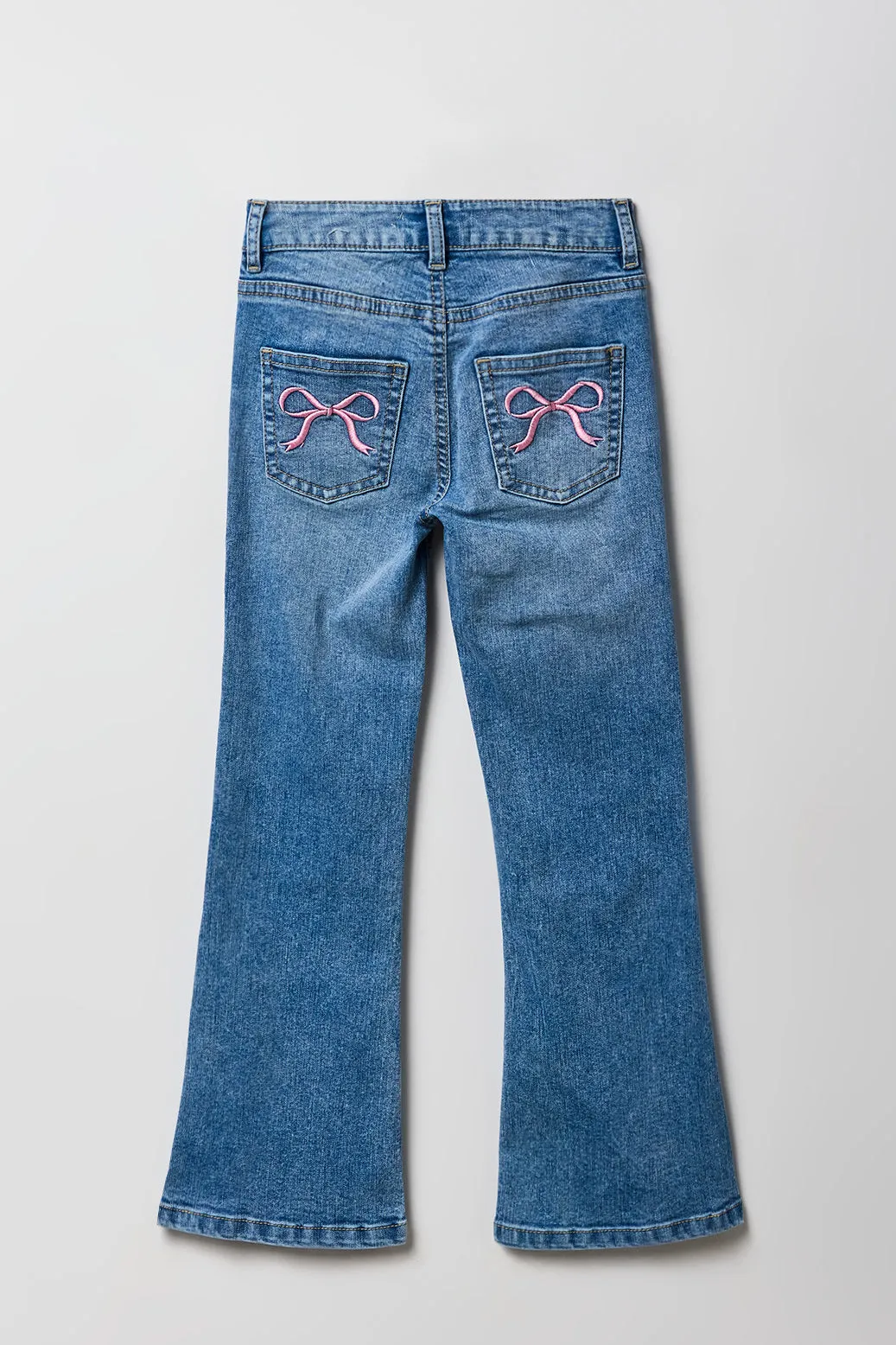 Girls Bow Embroidered Pocket Flare Jean sold by Urban Planet product image thumbnail 3