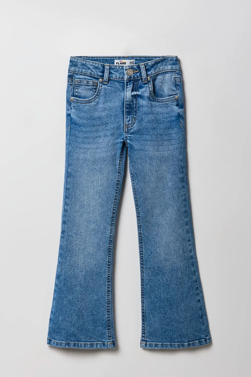 Girls Bow Embroidered Pocket Flare Jean sold by Urban Planet product image thumbnail 4