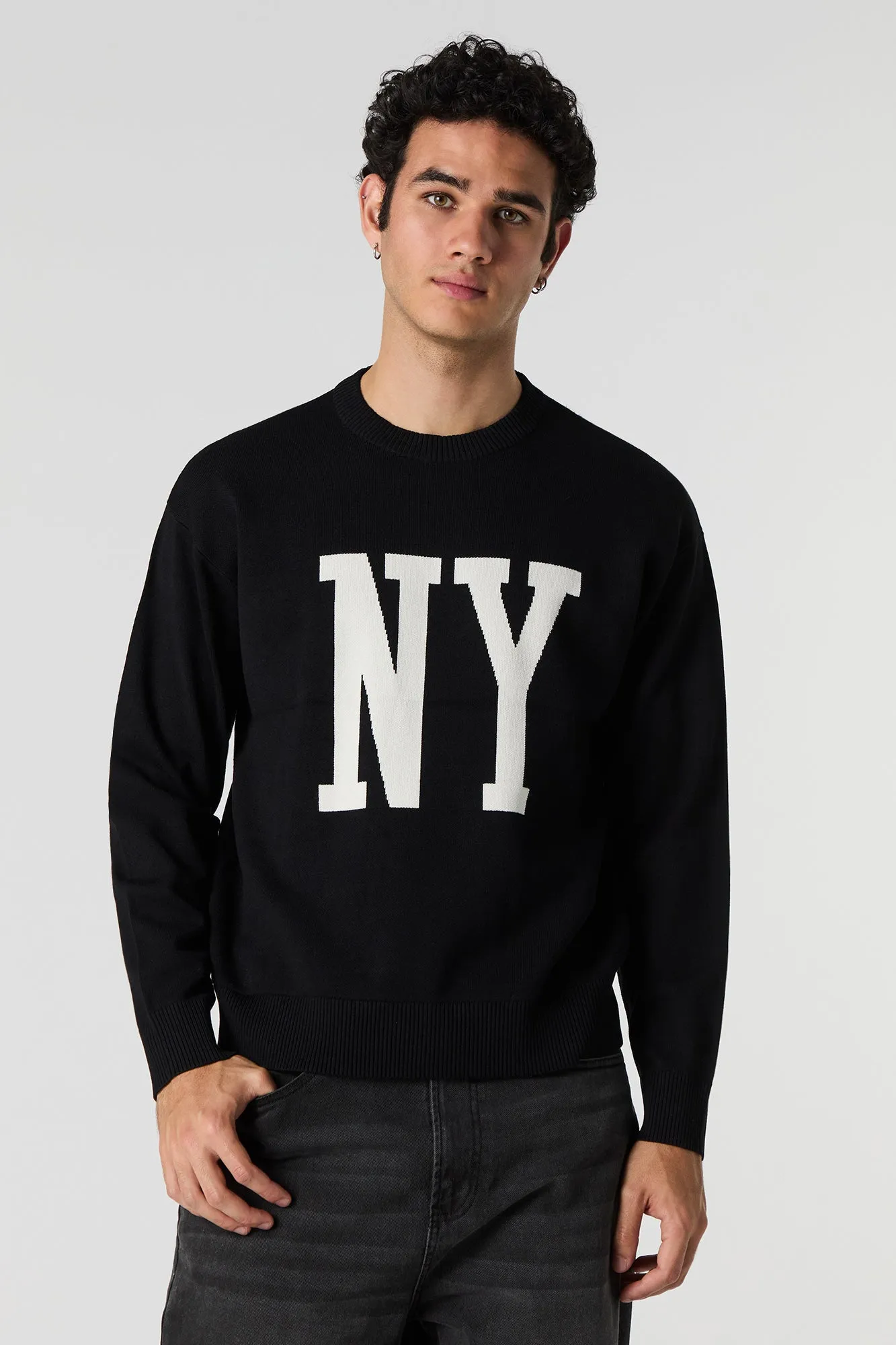 City Jacquard Knit Sweater sold by Urban Planet product image thumbnail 4