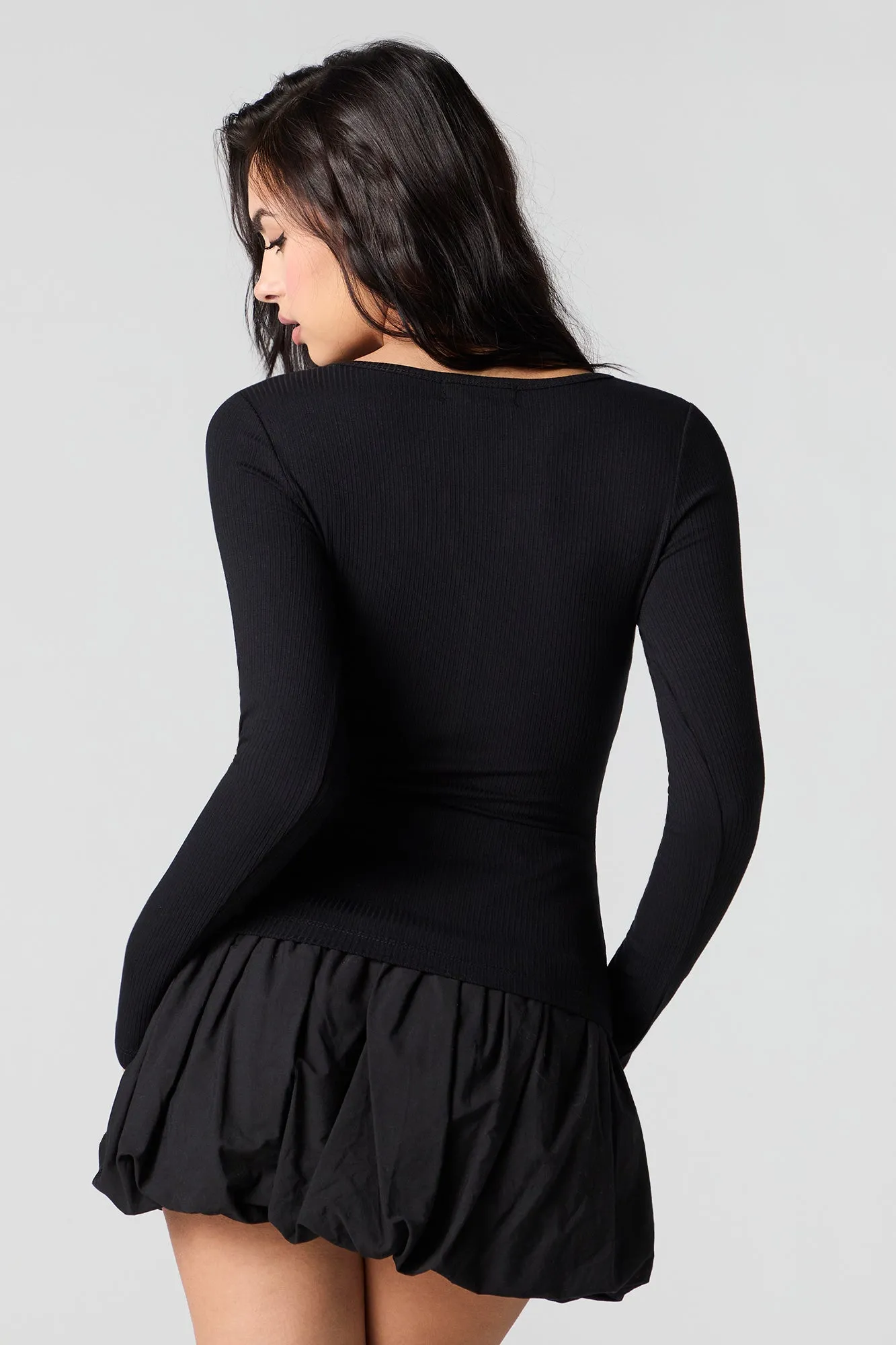 Ribbed Button-Up Long Sleeve Top sold by Urban Planet product image thumbnail 5