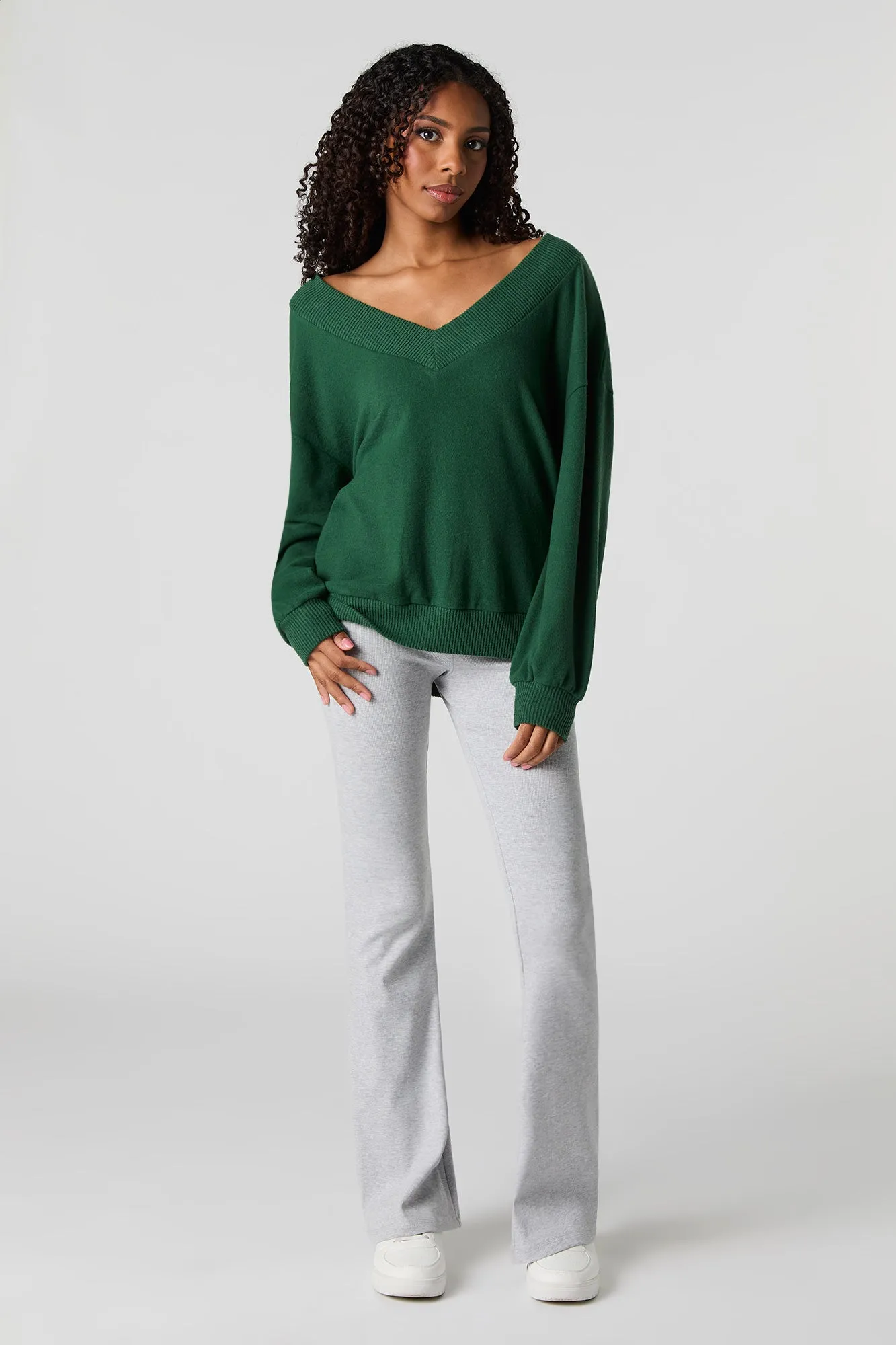 Wide V-Neck Sweater sold by Urban Planet product image thumbnail 3