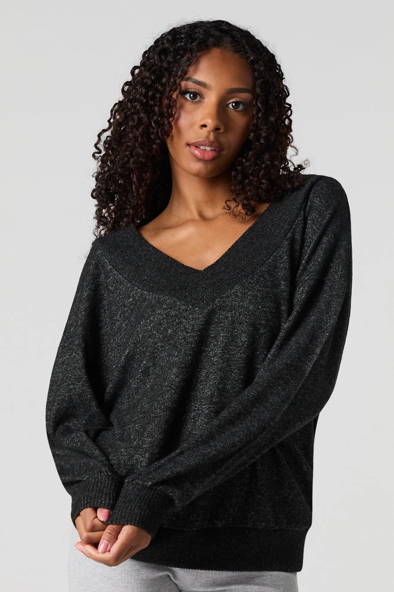 Wide V-Neck Sweater sold by Urban Planet product image thumbnail 4
