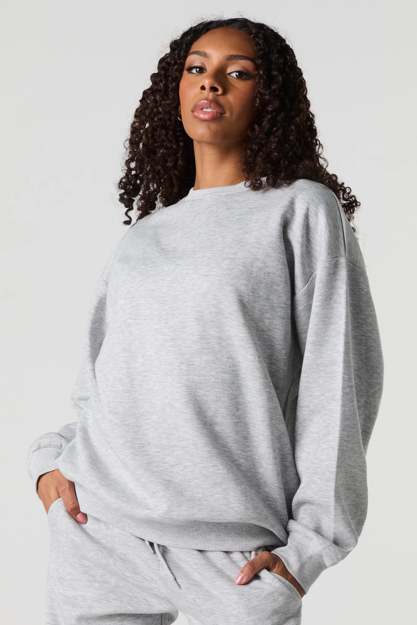 Oversized Fleece Sweatshirt sold by Urban Planet product image thumbnail 4