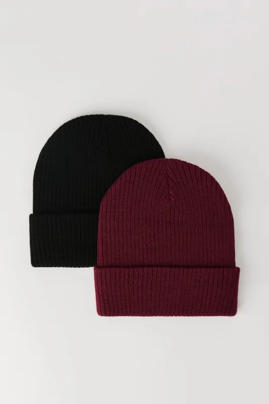 Ribbed Beanie (2 Pack) sold by Urban Planet
