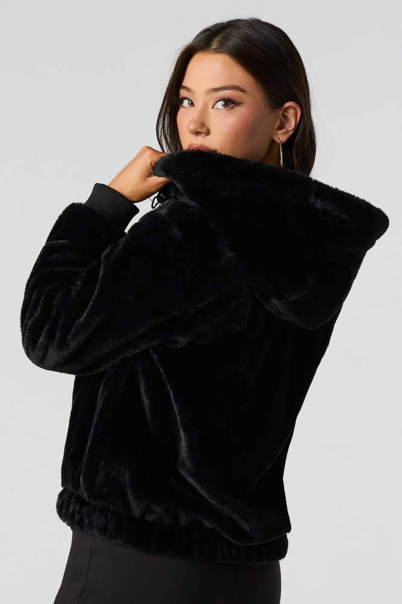 Faux Fur Hooded Jacket sold by Urban Planet product image thumbnail 3