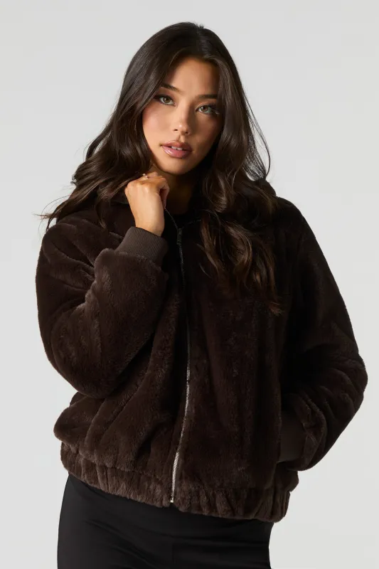 Faux Fur Hooded Jacket sold by Urban Planet