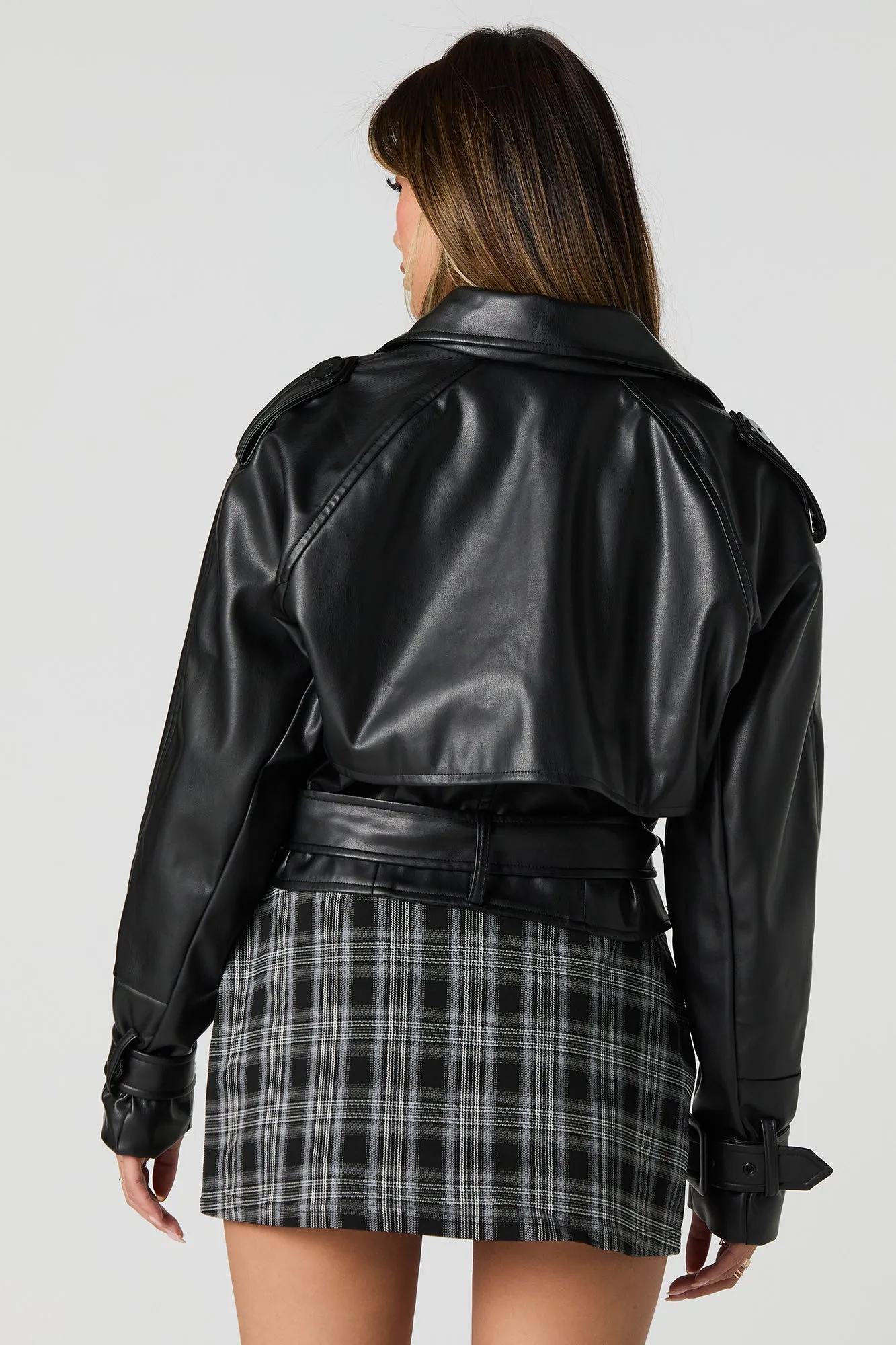Oversized Belted Faux Leather Jacket sold by Urban Planet product image thumbnail 2
