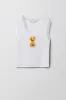 Camisole côtelée imprimée à bordure en dentelle pour filles sold by Urban Planet