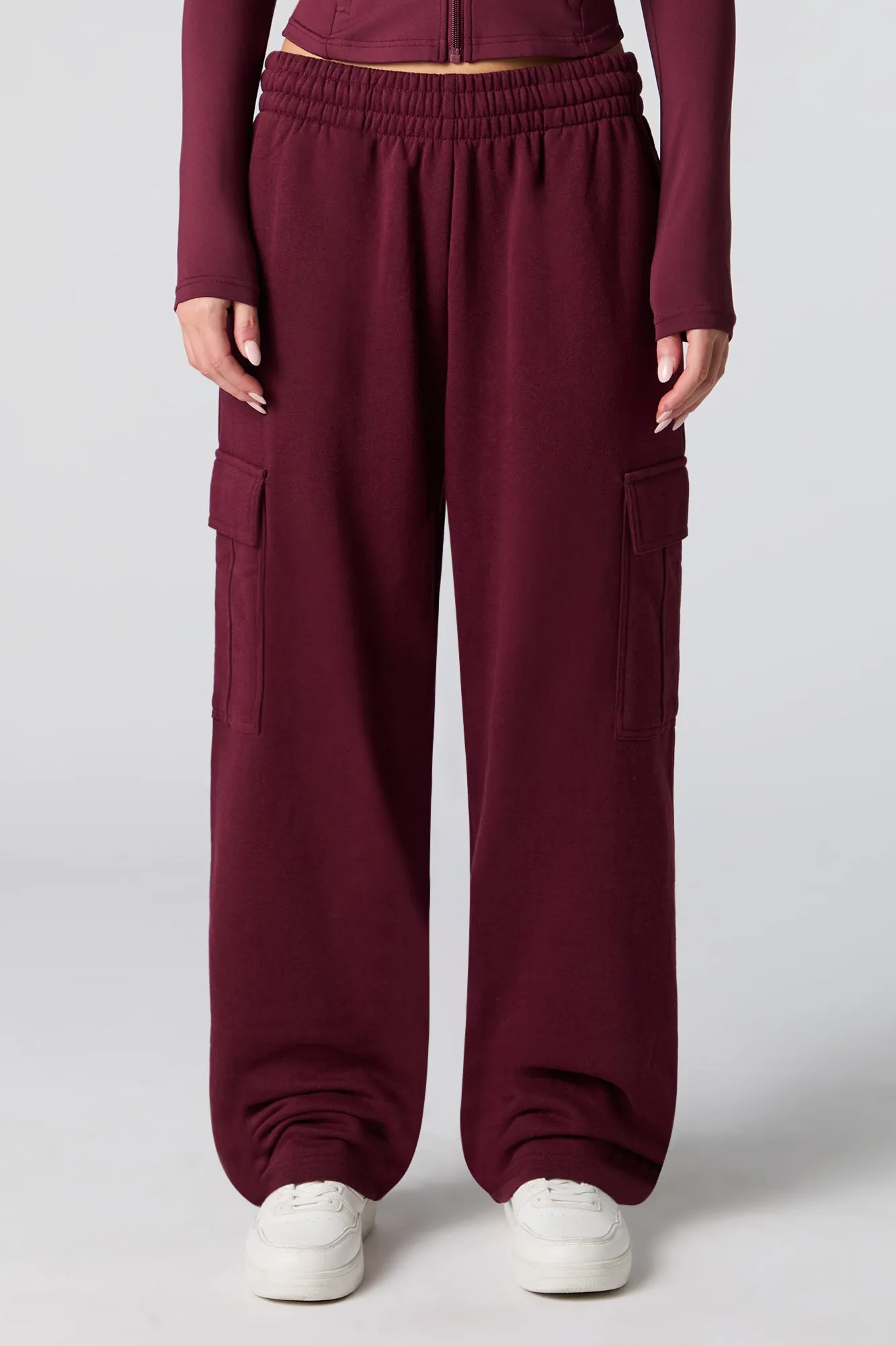 Fleece Wide Leg Cargo Sweatpant sold by Urban Planet product image thumbnail 2