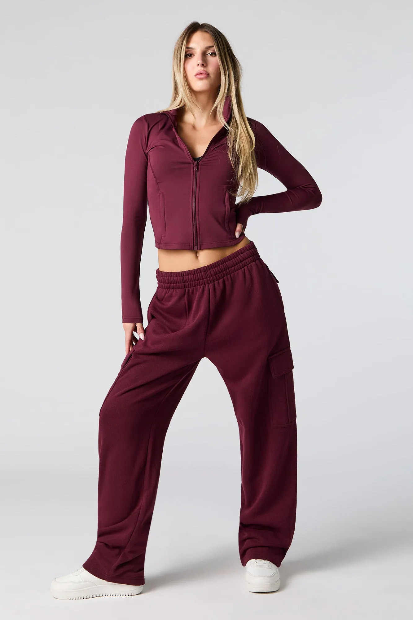 Fleece Wide Leg Cargo Sweatpant sold by Urban Planet