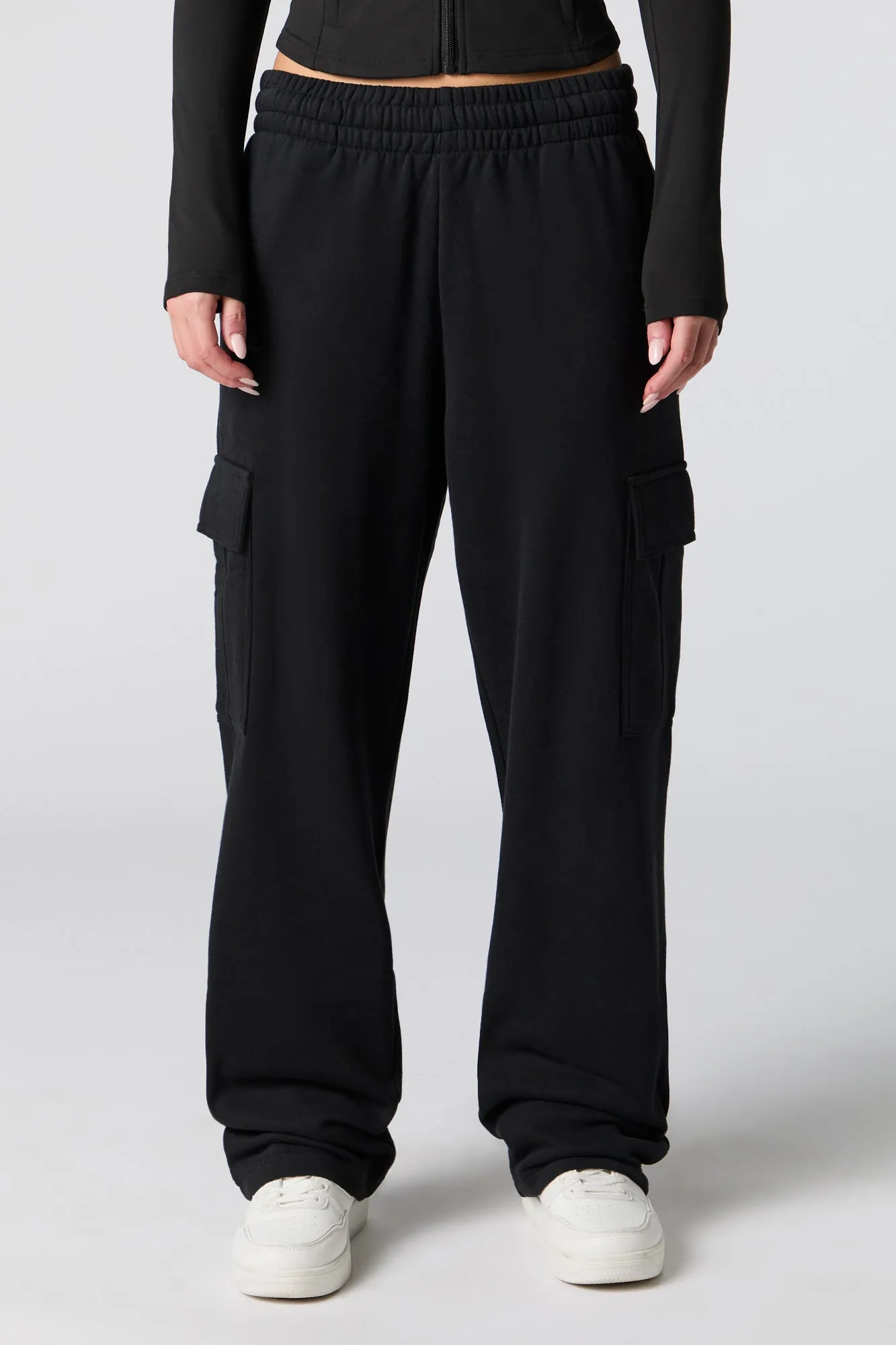 Pantalon cargo en molleton et jambe large sold by Urban Planet product image thumbnail 3