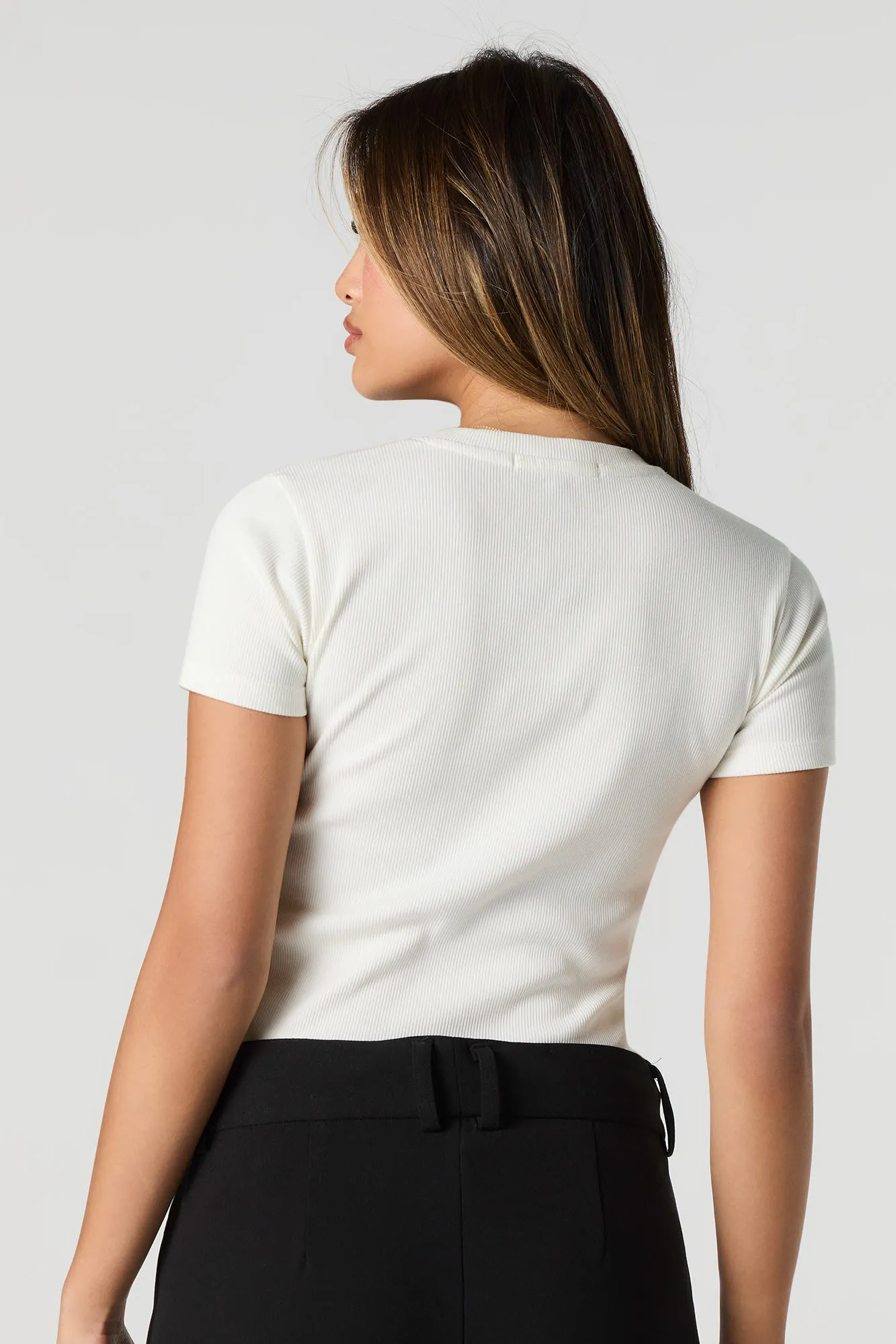 Ribbed Crewneck T-Shirt sold by Urban Planet product image thumbnail 2