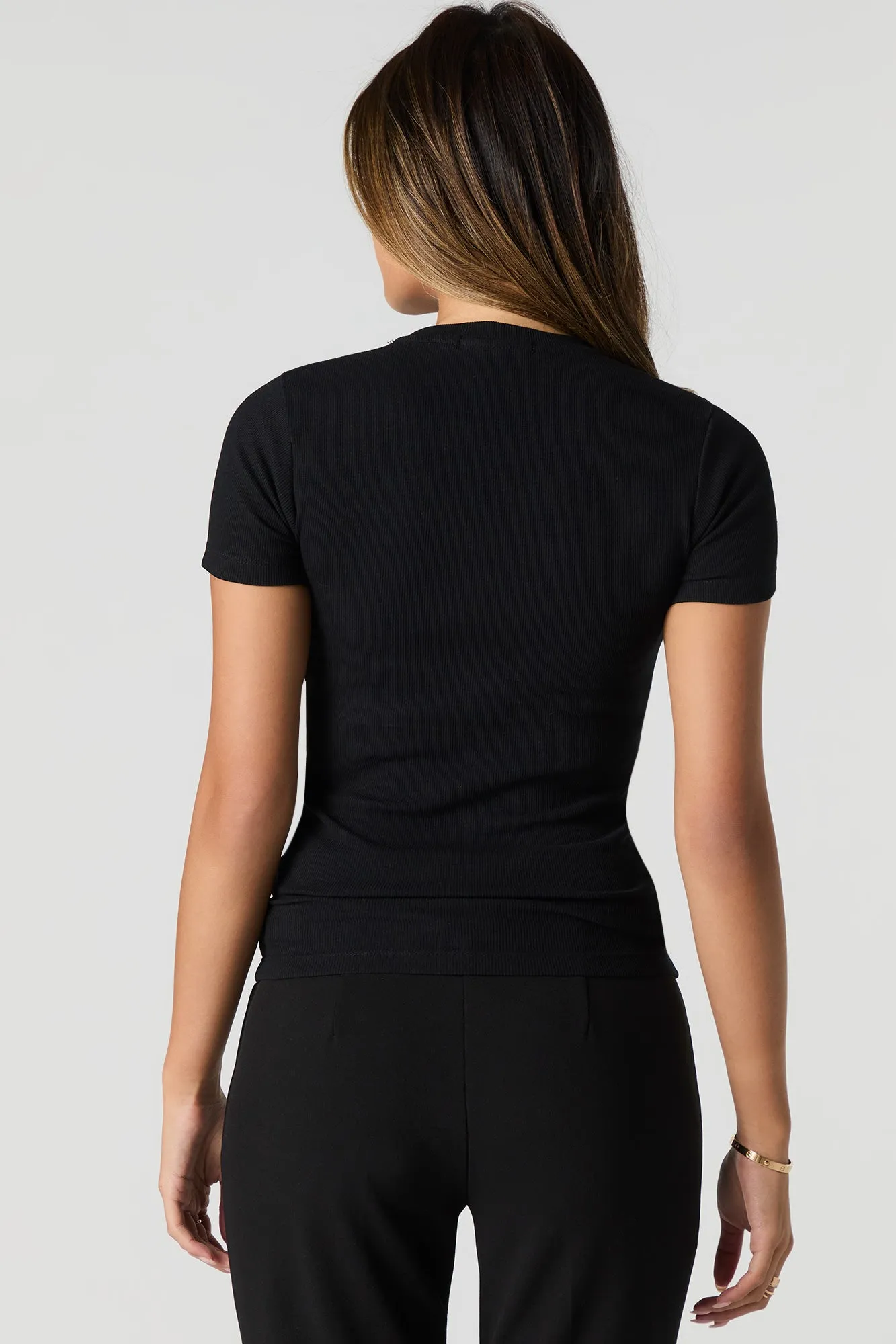 T-shirt côtelé ras du cou sold by Urban Planet product image thumbnail 3
